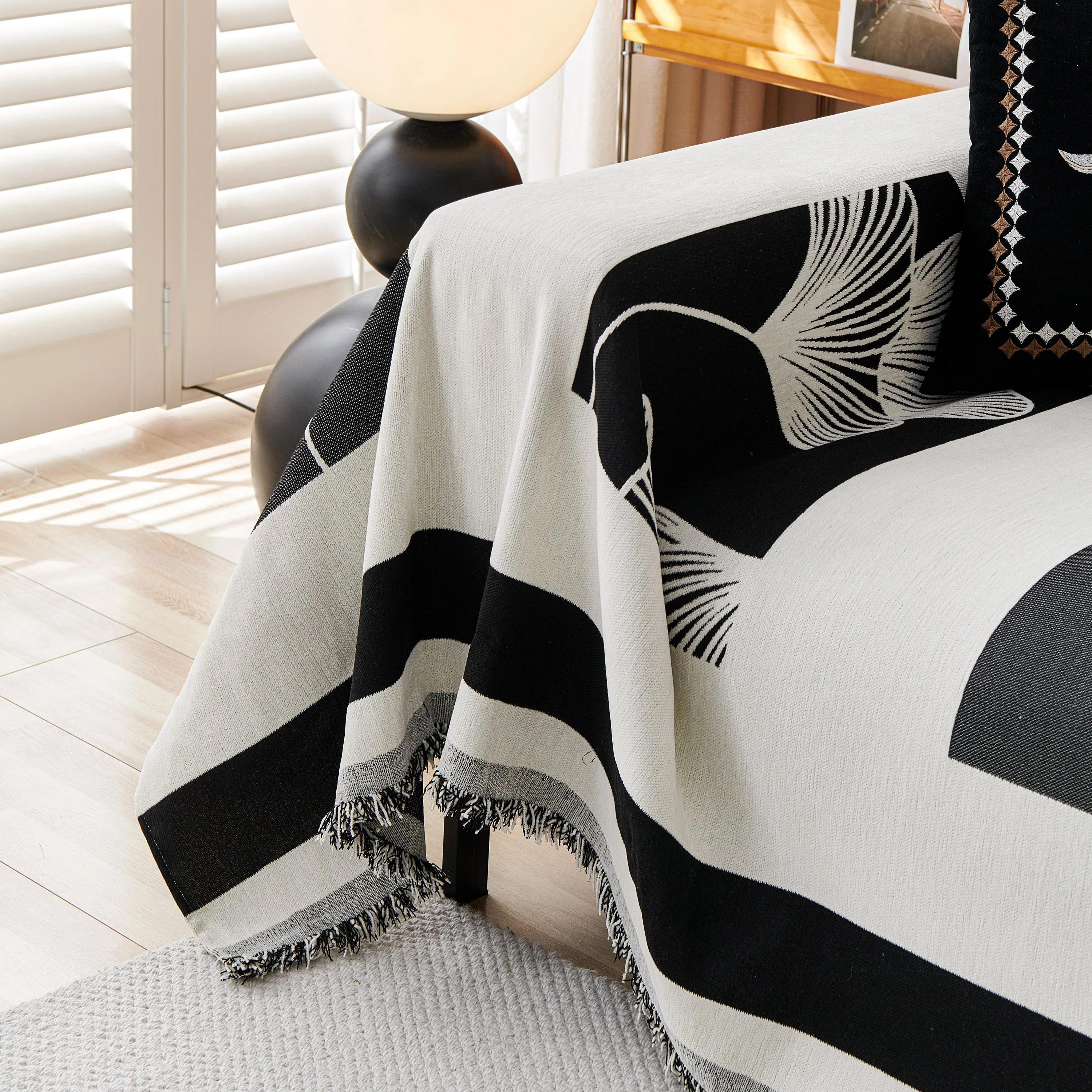 Reversible Ginkgo Leaf Furniture Slipcovers for Sofas Scratch Resistant Sectional Sofa Throw Covers - Image 108
