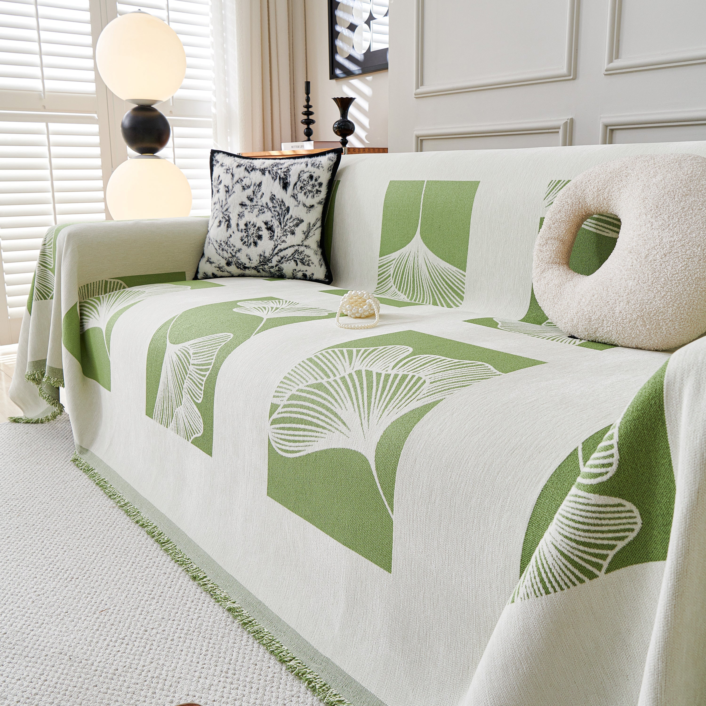 Reversible Ginkgo Leaf Furniture Slipcovers for Sofas Scratch Resistant Sectional Sofa Throw Covers - Image 13