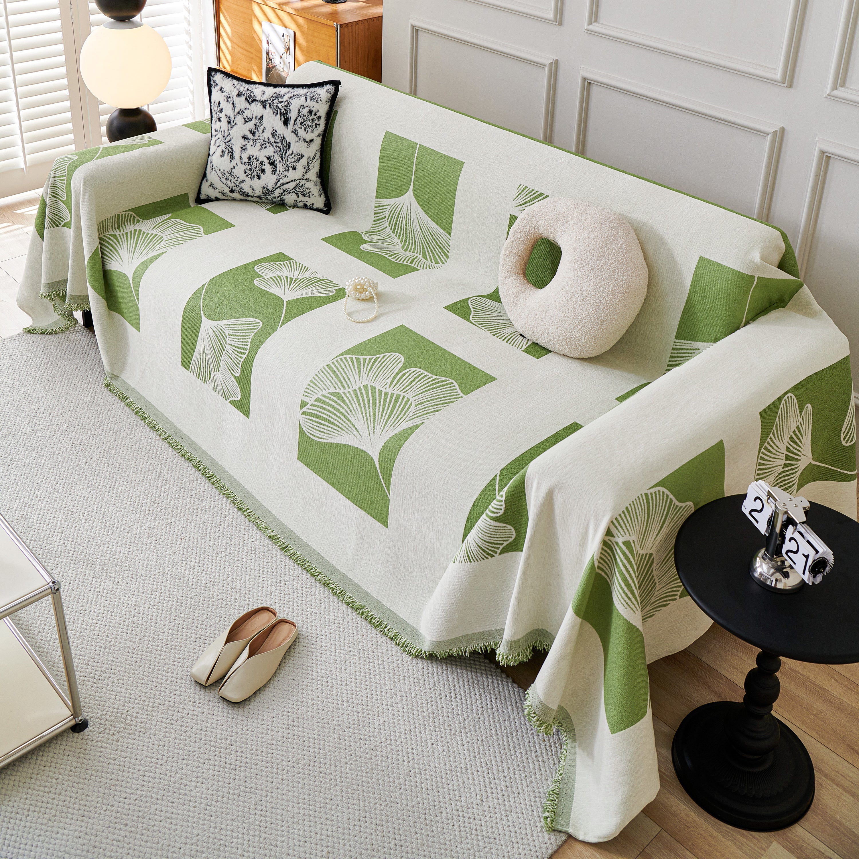 Reversible Ginkgo Leaf Furniture Slipcovers for Sofas Scratch Resistant Sectional Sofa Throw Covers - Image 20
