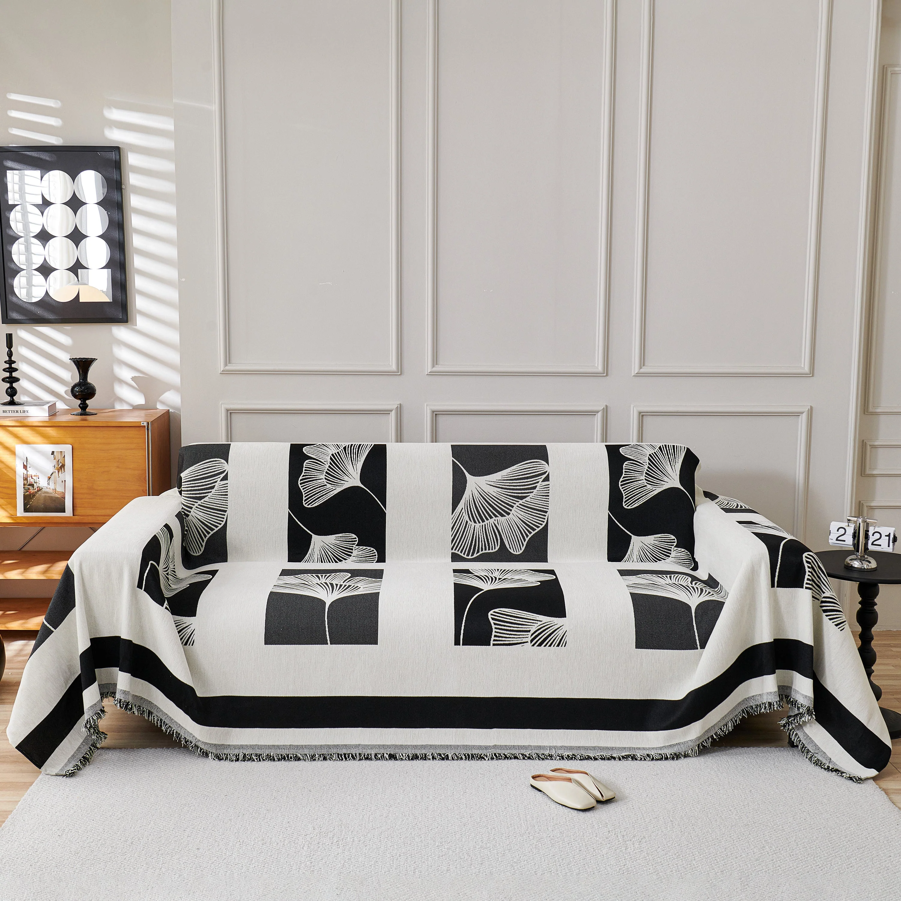 Reversible Ginkgo Leaf Furniture Slipcovers for Sofas Scratch Resistant Sectional Sofa Throw Covers - Image 21
