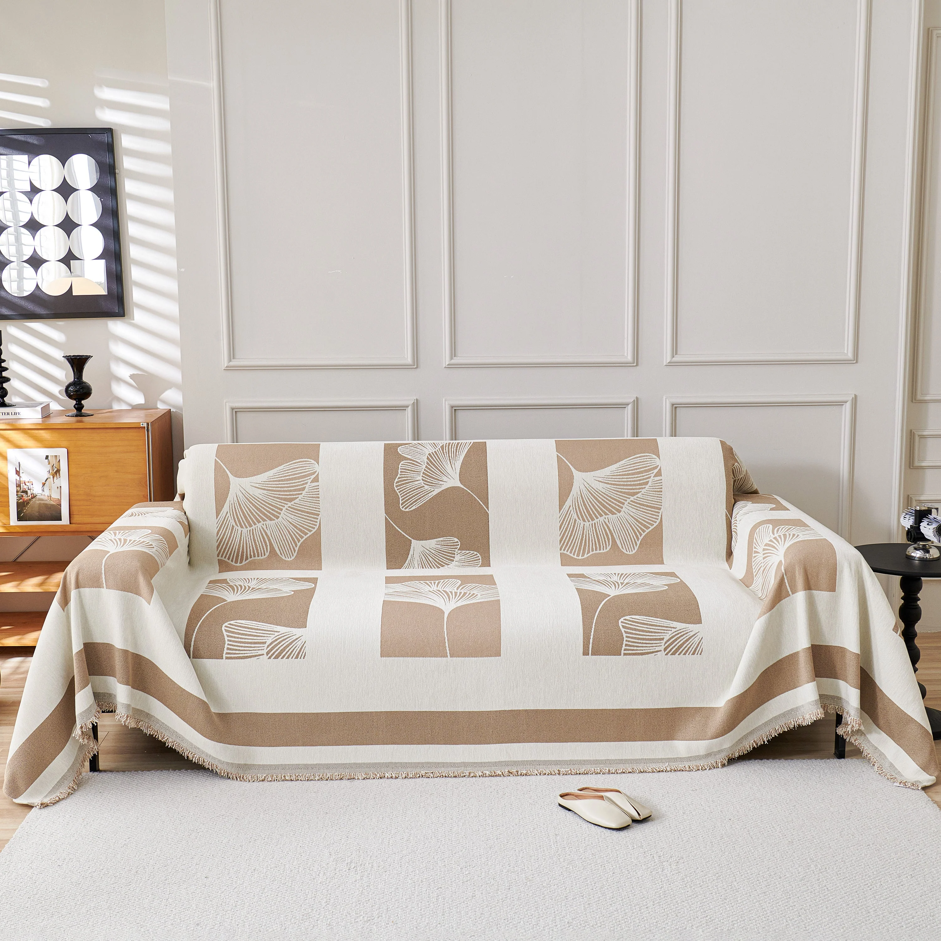 Reversible Ginkgo Leaf Furniture Slipcovers for Sofas Scratch Resistant Sectional Sofa Throw Covers - Image 24