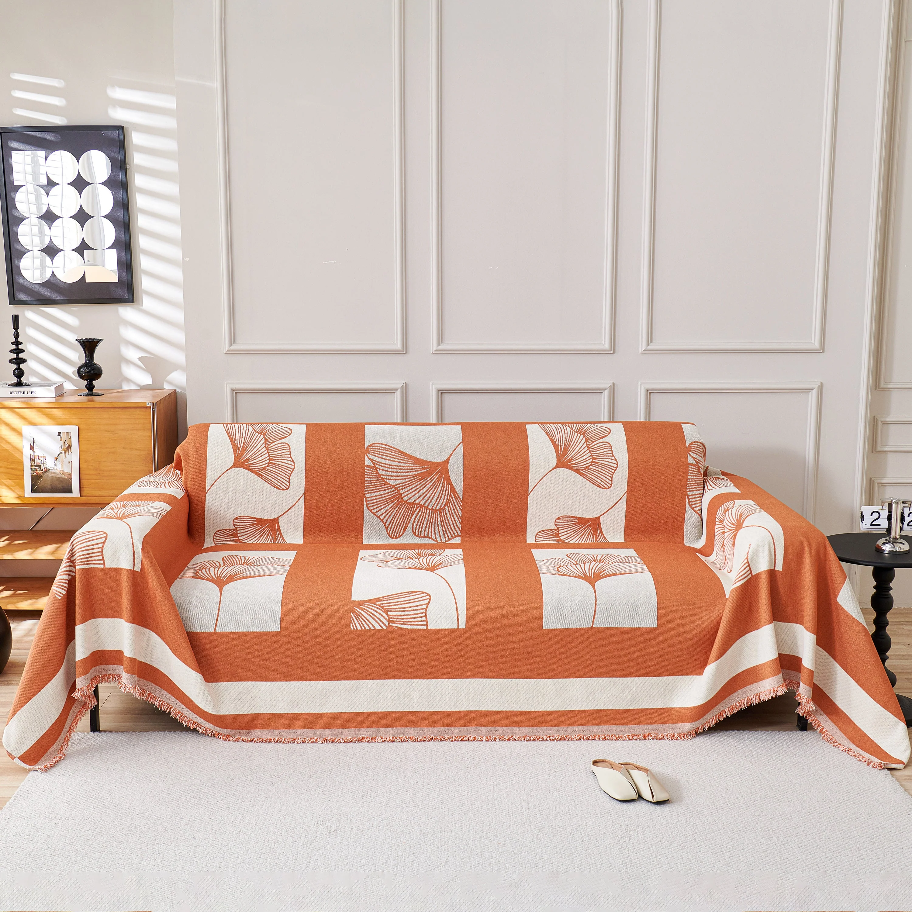 Reversible Ginkgo Leaf Furniture Slipcovers for Sofas Scratch Resistant Sectional Sofa Throw Covers - Image 29