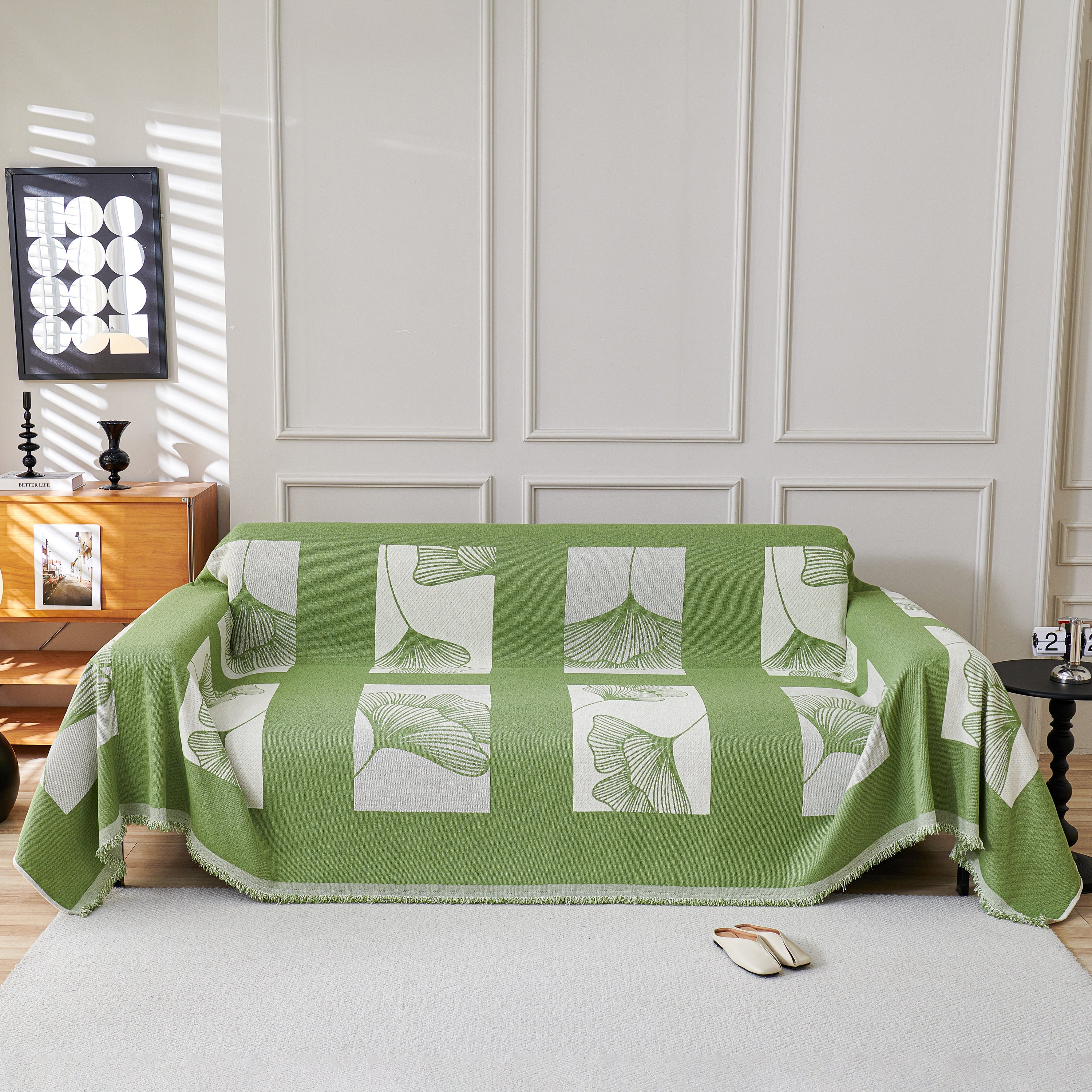 Reversible Ginkgo Leaf Furniture Slipcovers for Sofas Scratch Resistant Sectional Sofa Throw Covers - Image 3