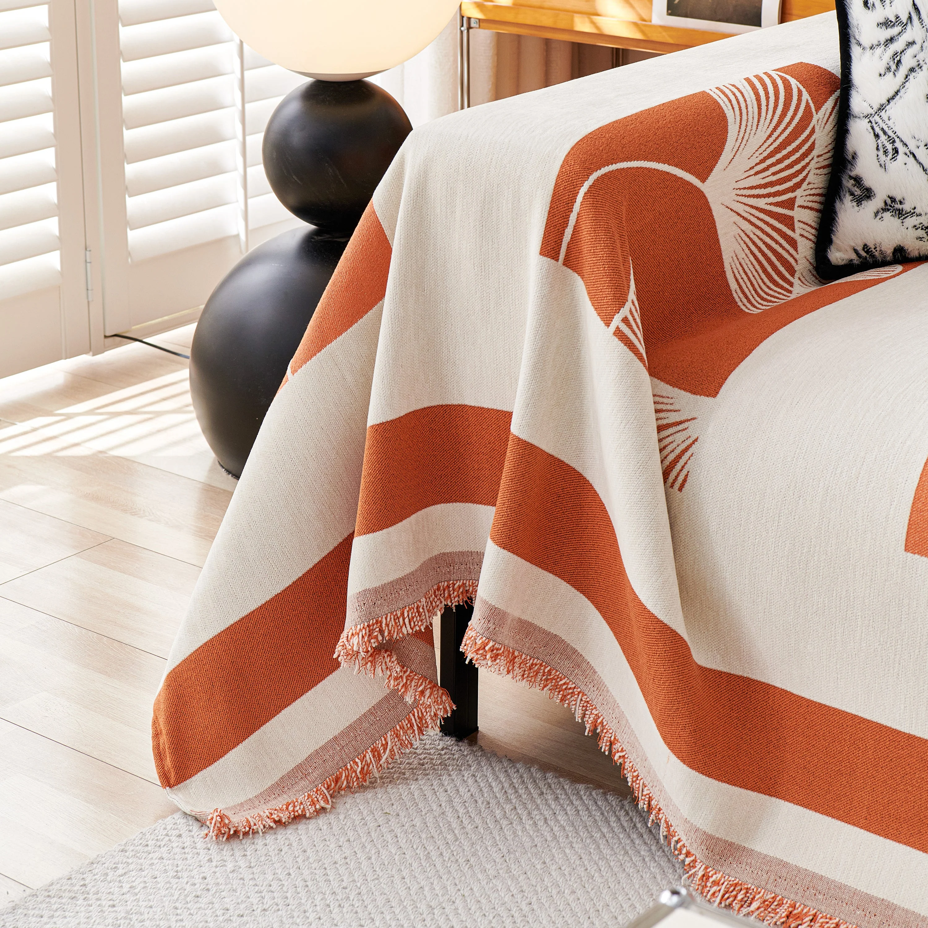 Reversible Ginkgo Leaf Furniture Slipcovers for Sofas Scratch Resistant Sectional Sofa Throw Covers - Image 37