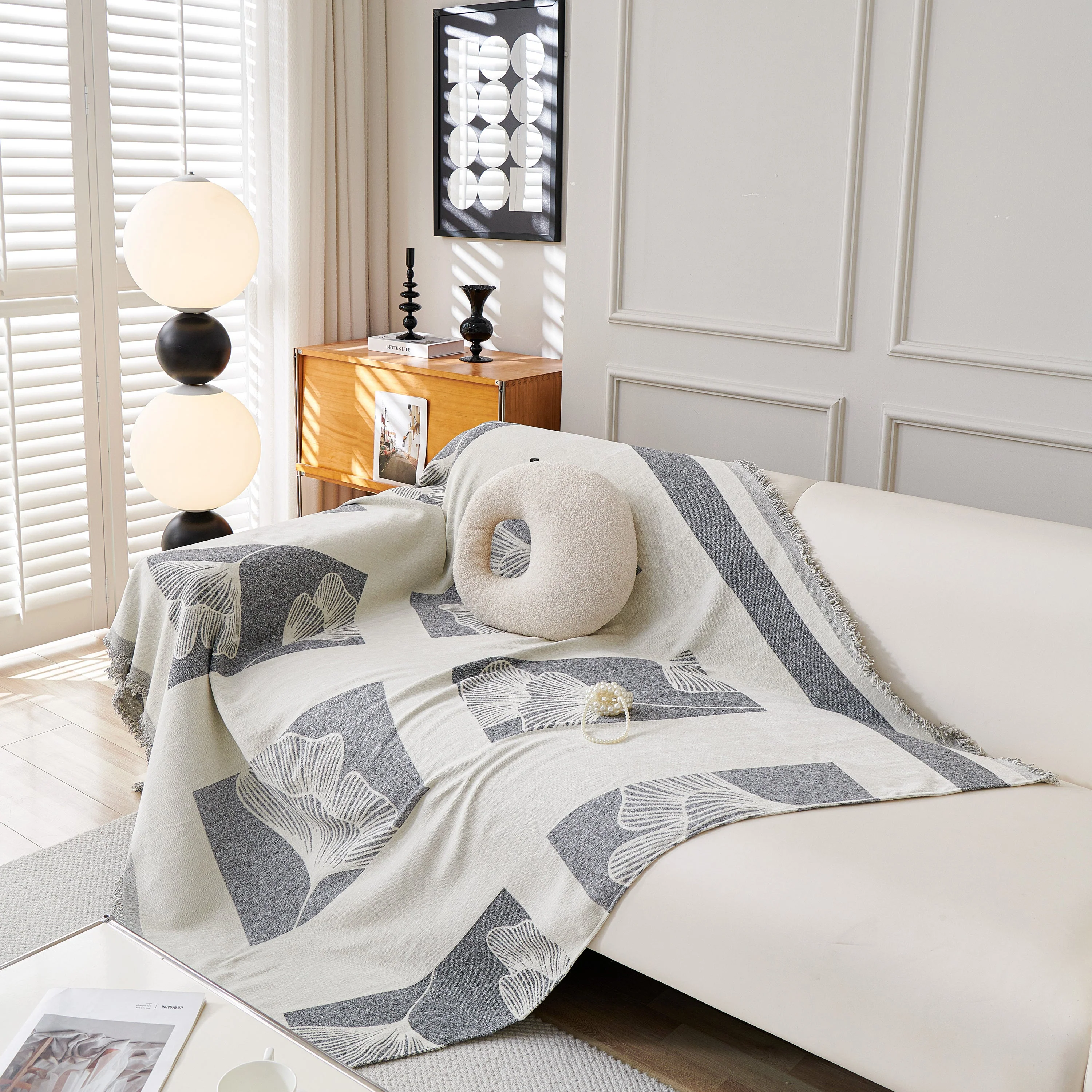 Reversible Ginkgo Leaf Furniture Slipcovers for Sofas Scratch Resistant Sectional Sofa Throw Covers - Image 52