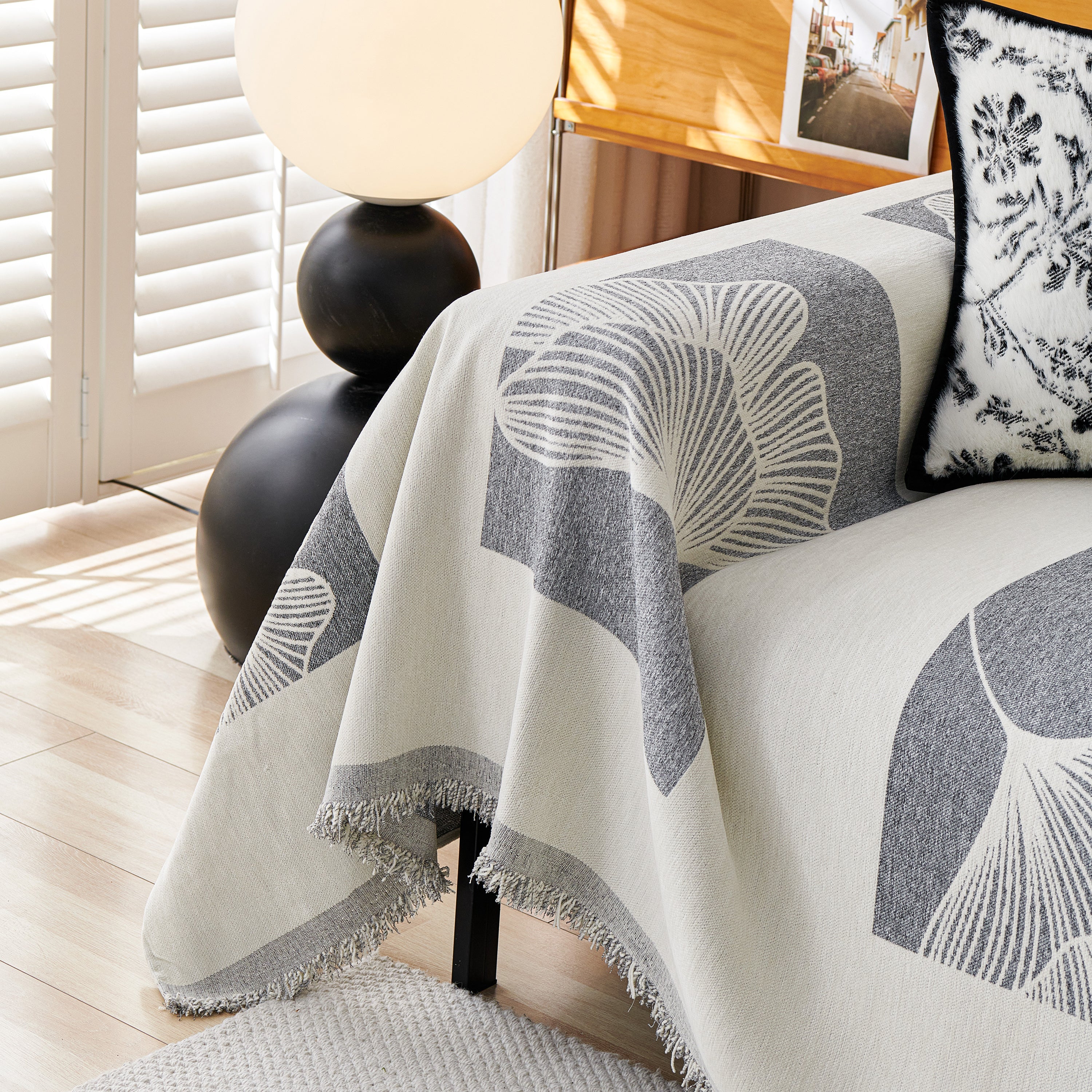 Reversible Ginkgo Leaf Furniture Slipcovers for Sofas Scratch Resistant Sectional Sofa Throw Covers - Image 56