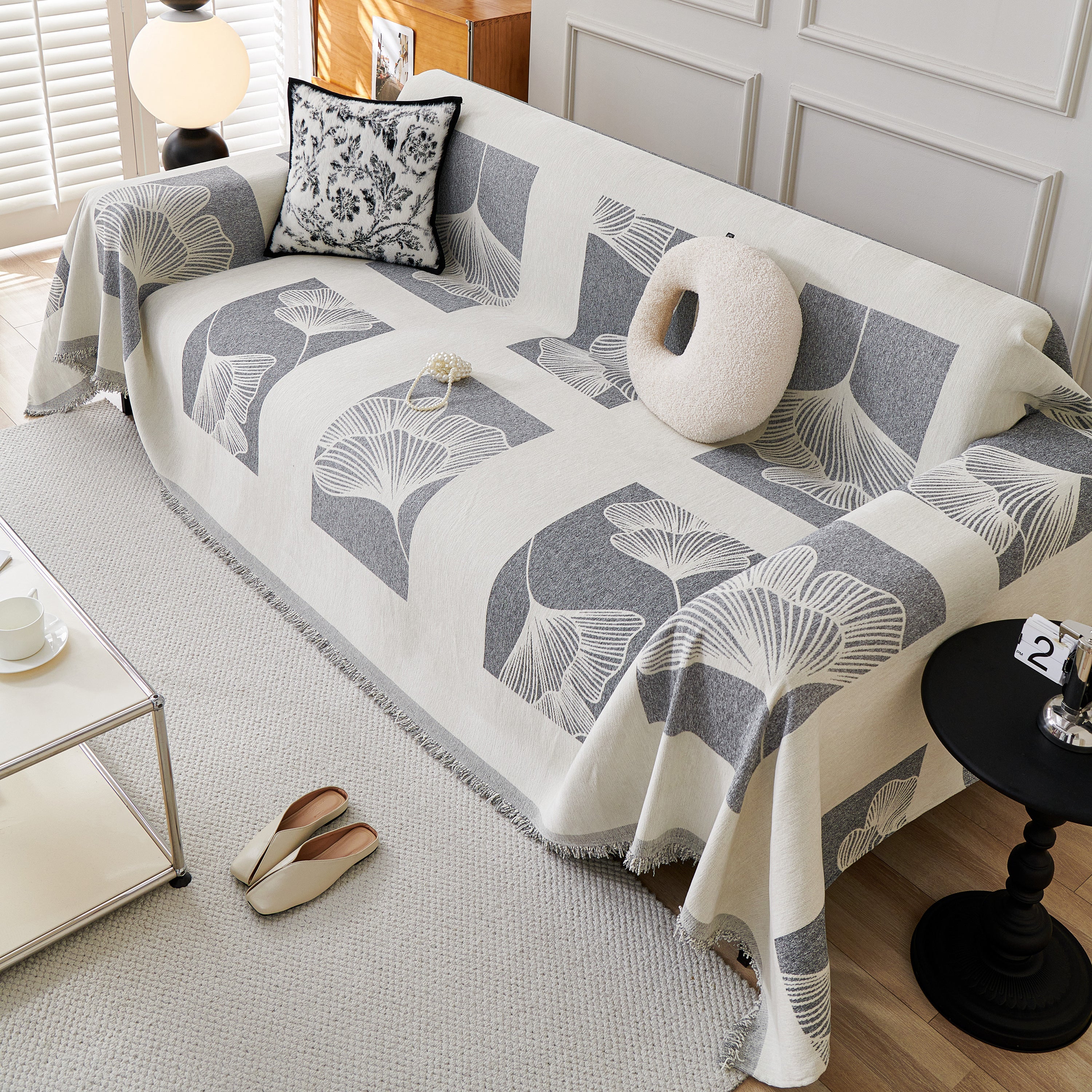 Reversible Ginkgo Leaf Furniture Slipcovers for Sofas Scratch Resistant Sectional Sofa Throw Covers - Image 67