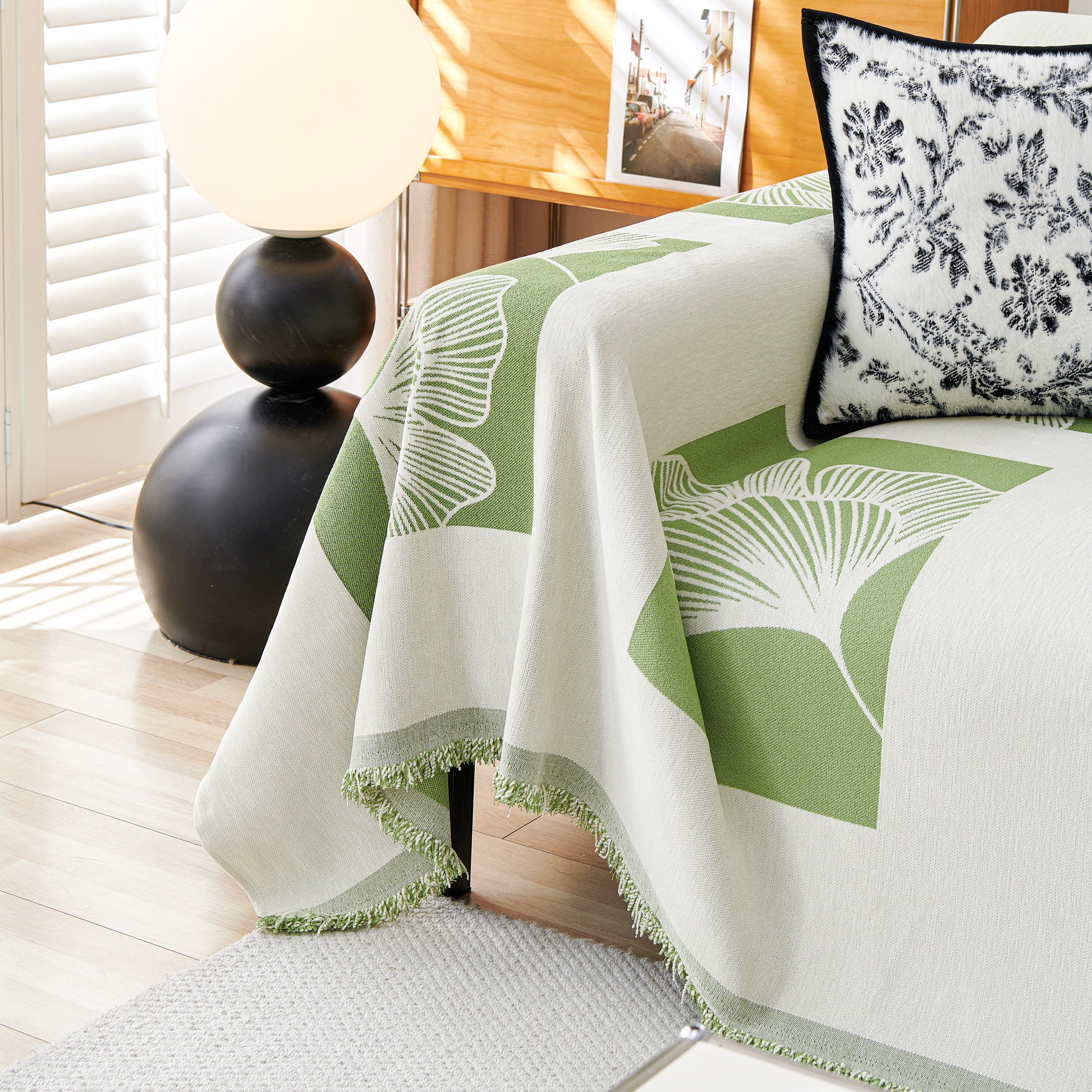 Reversible Ginkgo Leaf Furniture Slipcovers for Sofas Scratch Resistant Sectional Sofa Throw Covers - Image 7