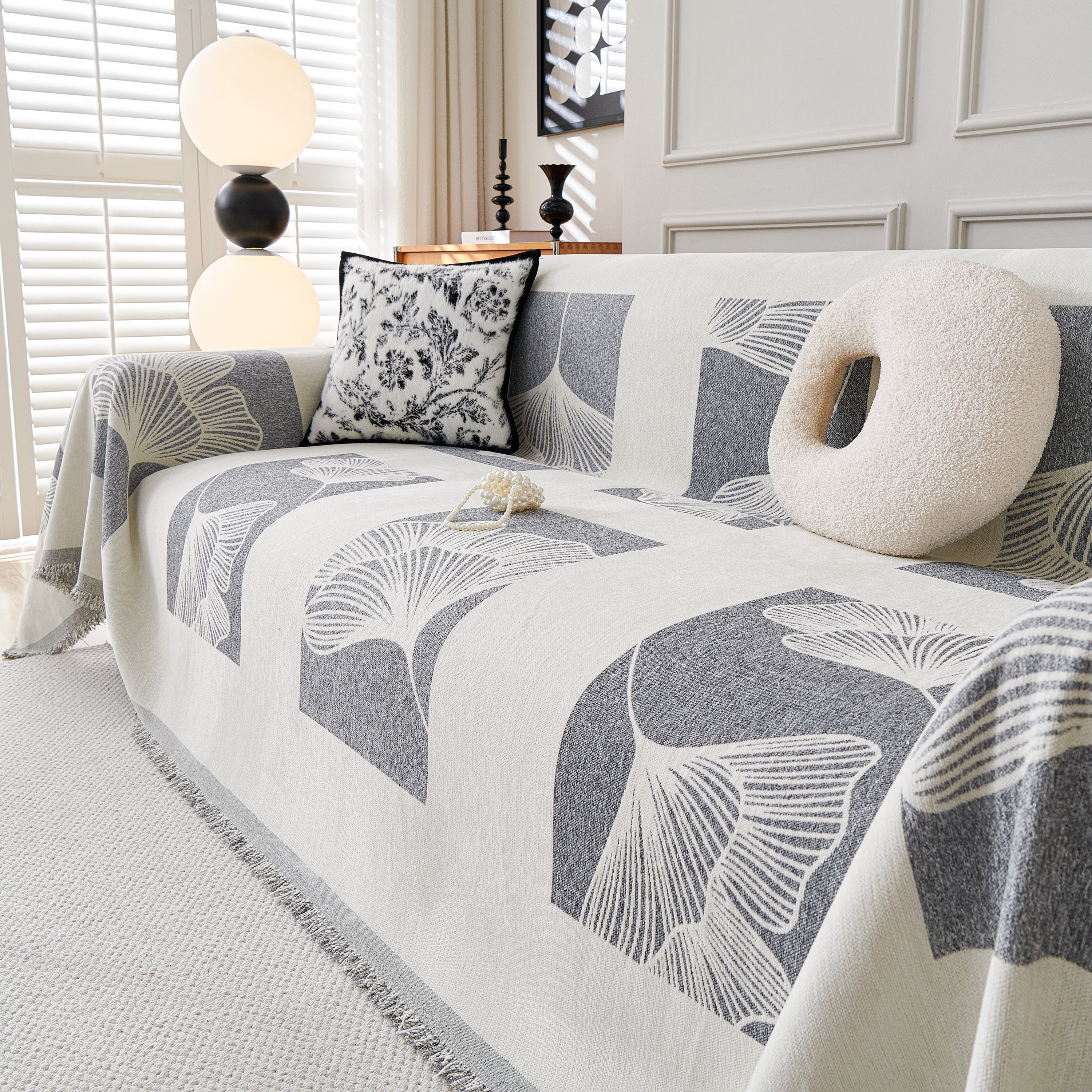 Reversible Ginkgo Leaf Furniture Slipcovers for Sofas Scratch Resistant Sectional Sofa Throw Covers - Image 70
