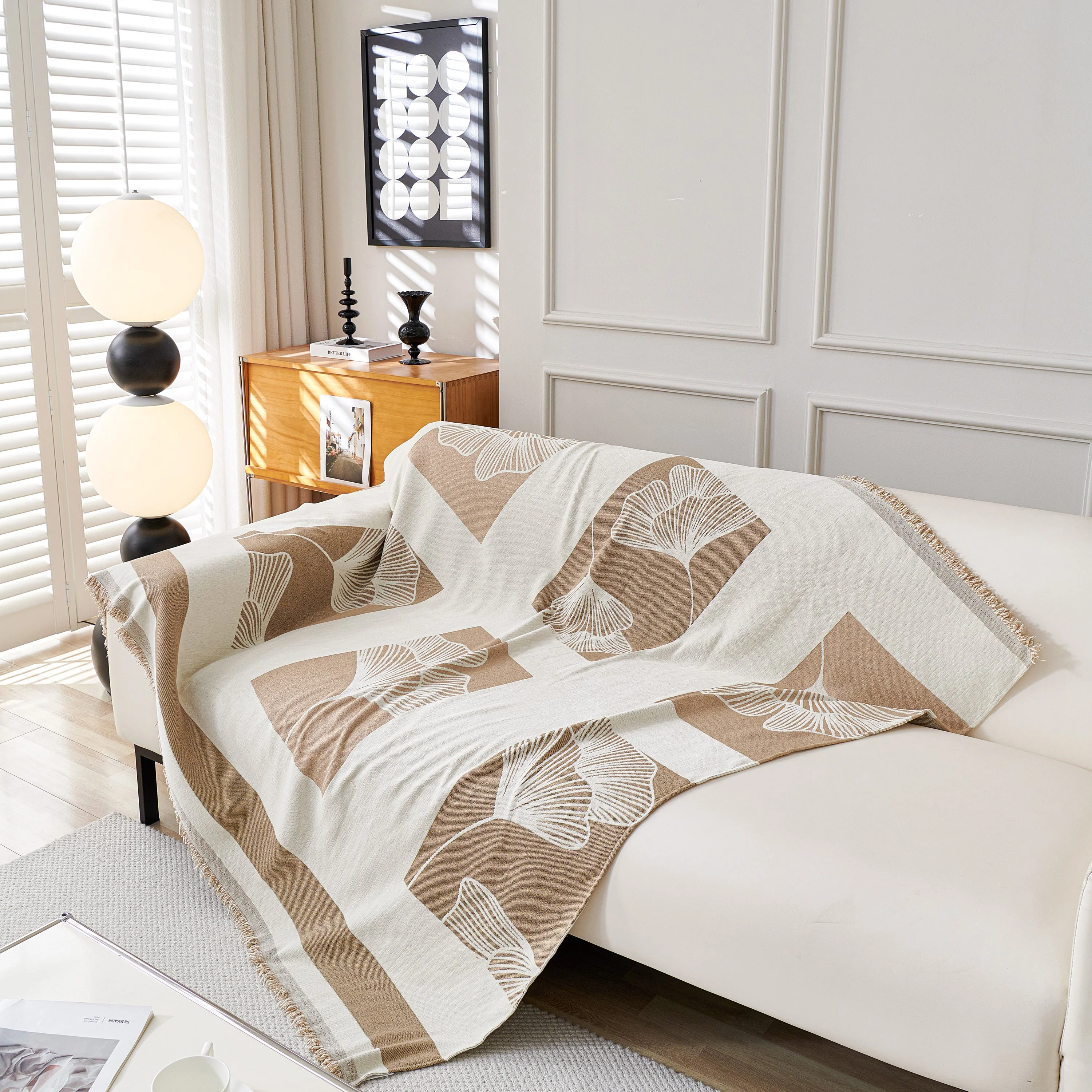 Reversible Ginkgo Leaf Furniture Slipcovers for Sofas Scratch Resistant Sectional Sofa Throw Covers - Image 77