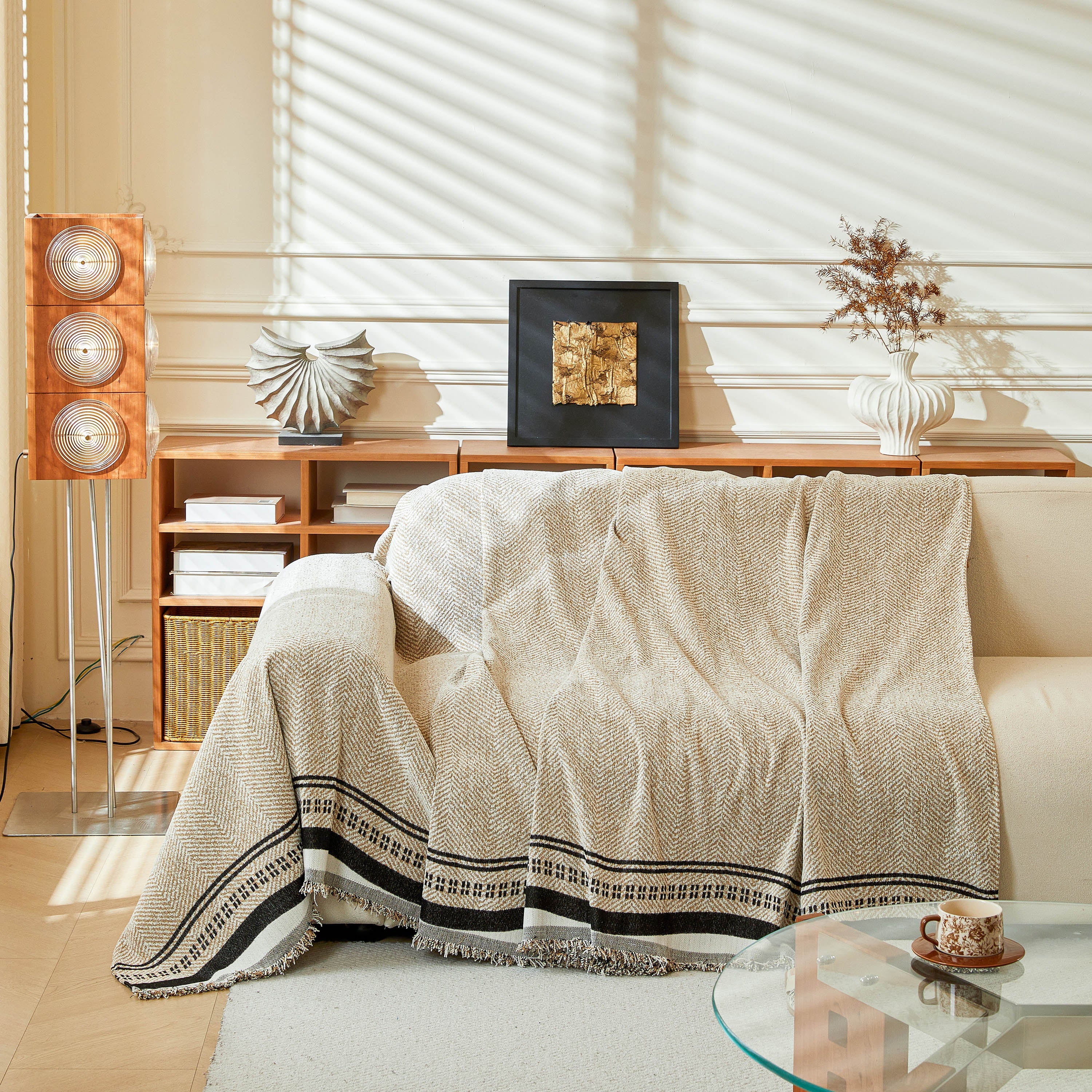 Reversible Herringbone Sofa Cover, 2-in-1 Classic British Throw Blanket for Couch - Image 106