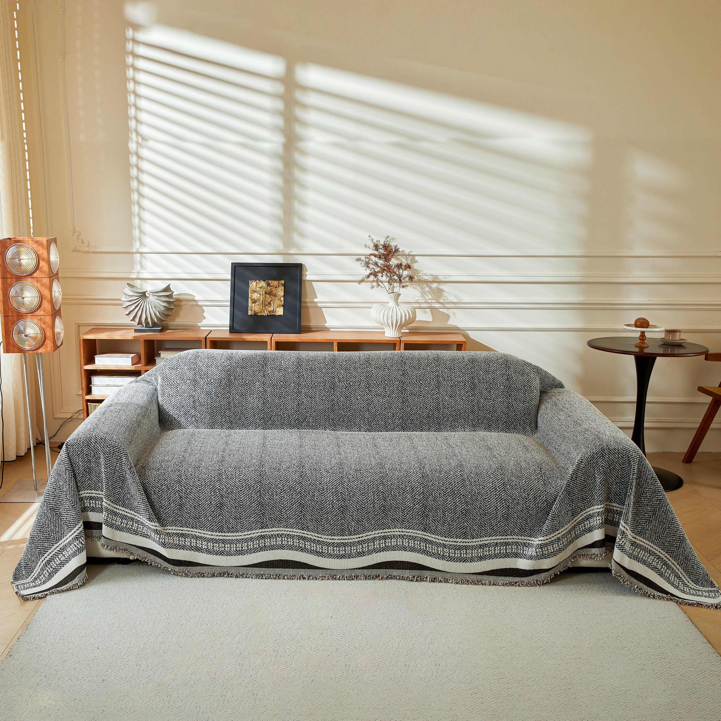 Reversible Herringbone Sofa Cover, 2-in-1 Classic British Throw Blanket for Couch - Image 109