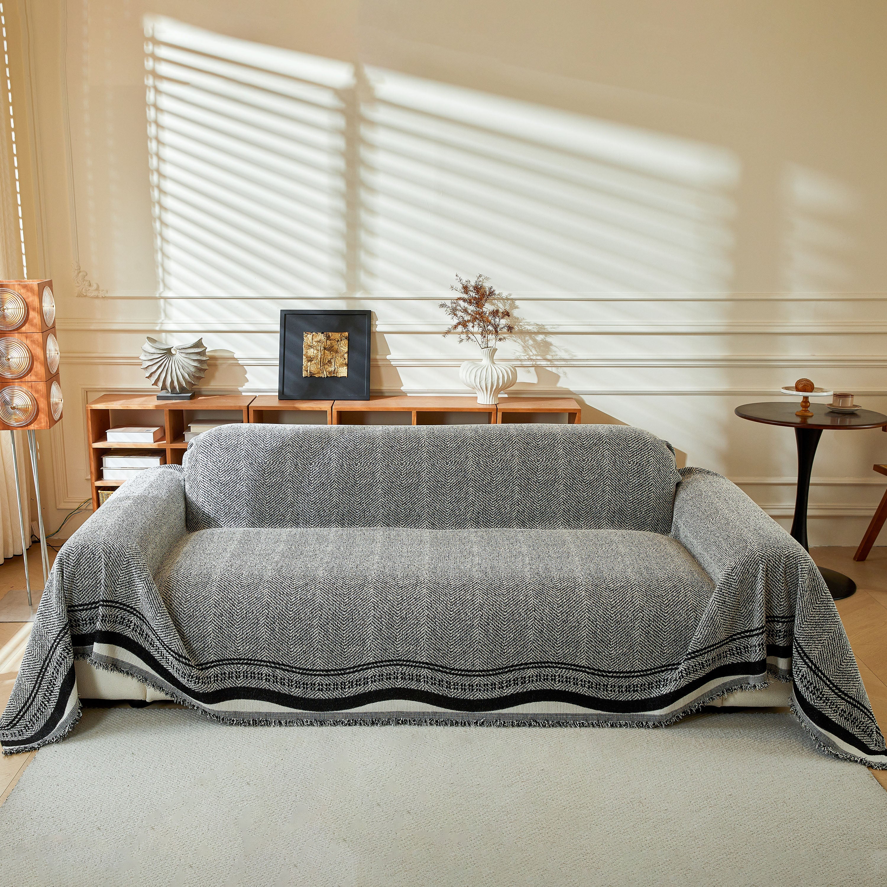 Reversible Herringbone Sofa Cover, 2-in-1 Classic British Throw Blanket for Couch - Image 111