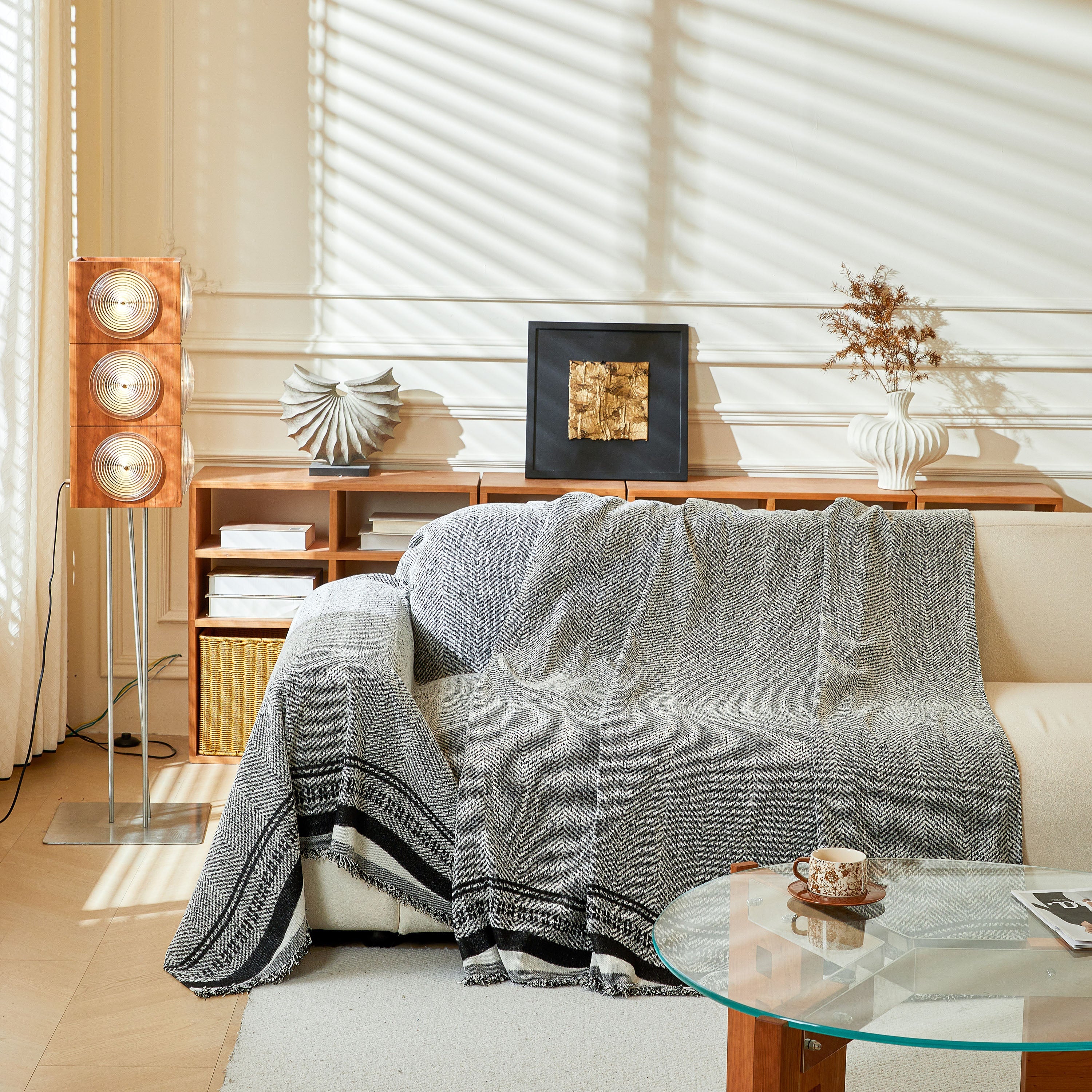 Reversible Herringbone Sofa Cover, 2-in-1 Classic British Throw Blanket for Couch - Image 130
