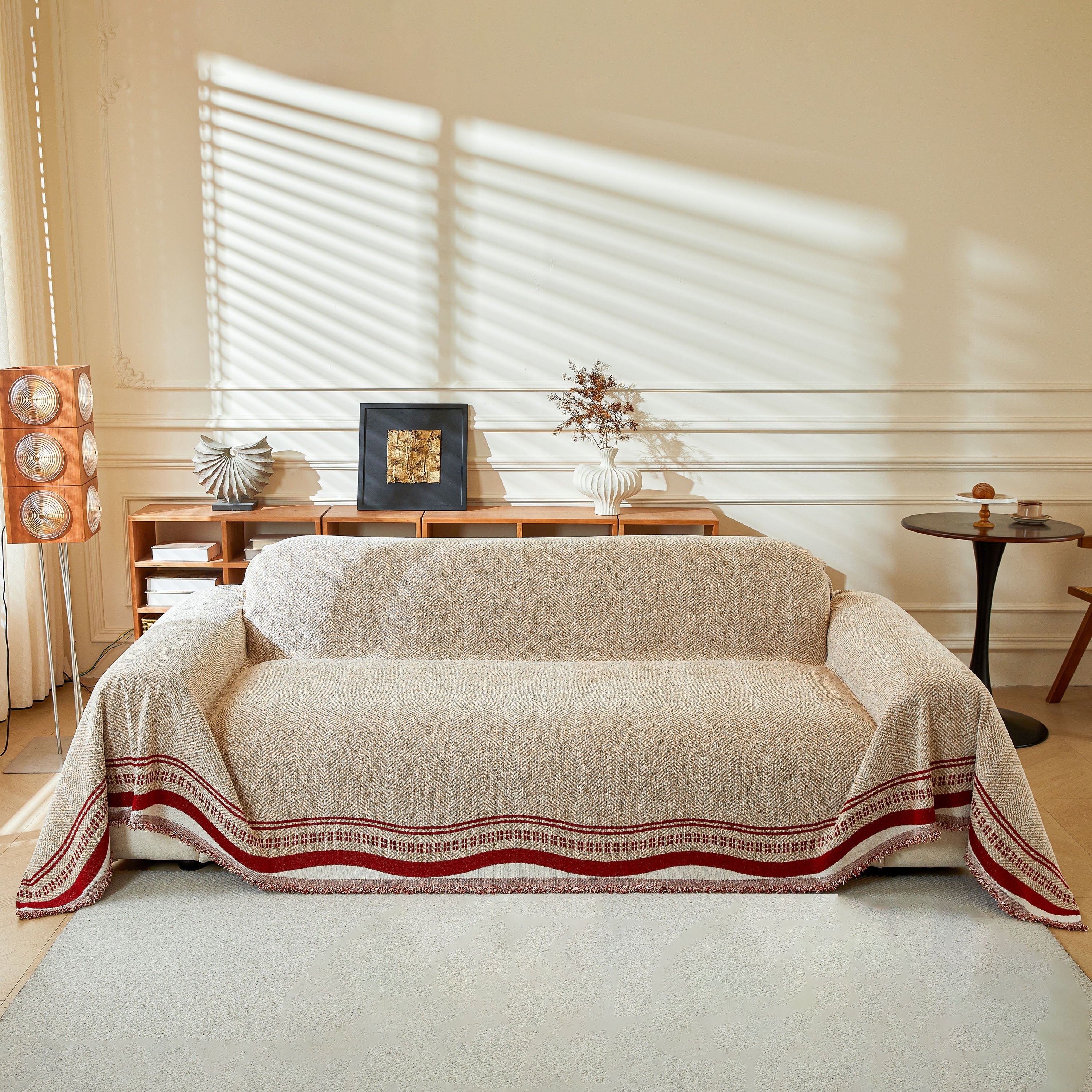 Reversible Herringbone Sofa Cover, 2-in-1 Classic British Throw Blanket for Couch - Image 2