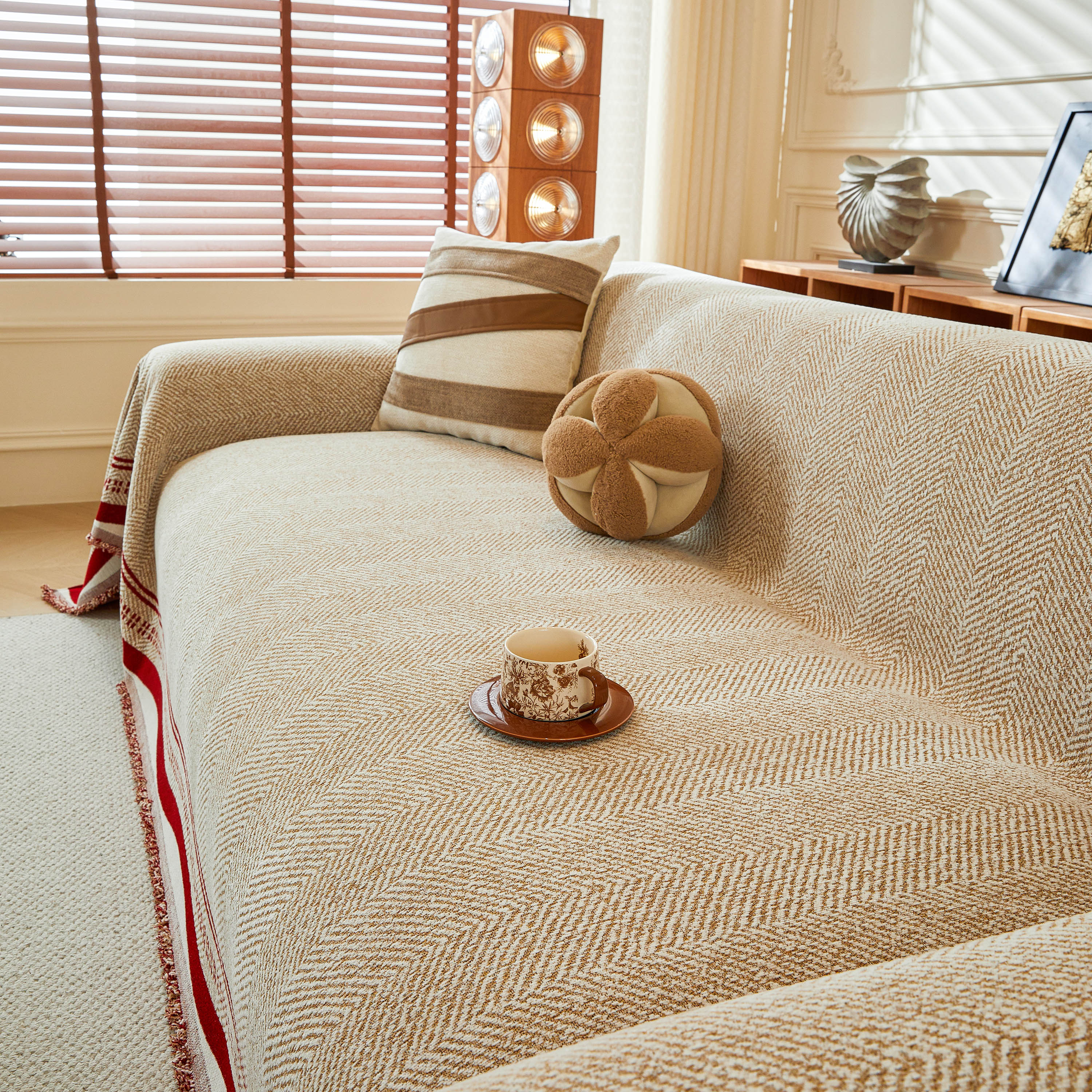Reversible Herringbone Sofa Cover, 2-in-1 Classic British Throw Blanket for Couch - Image 20