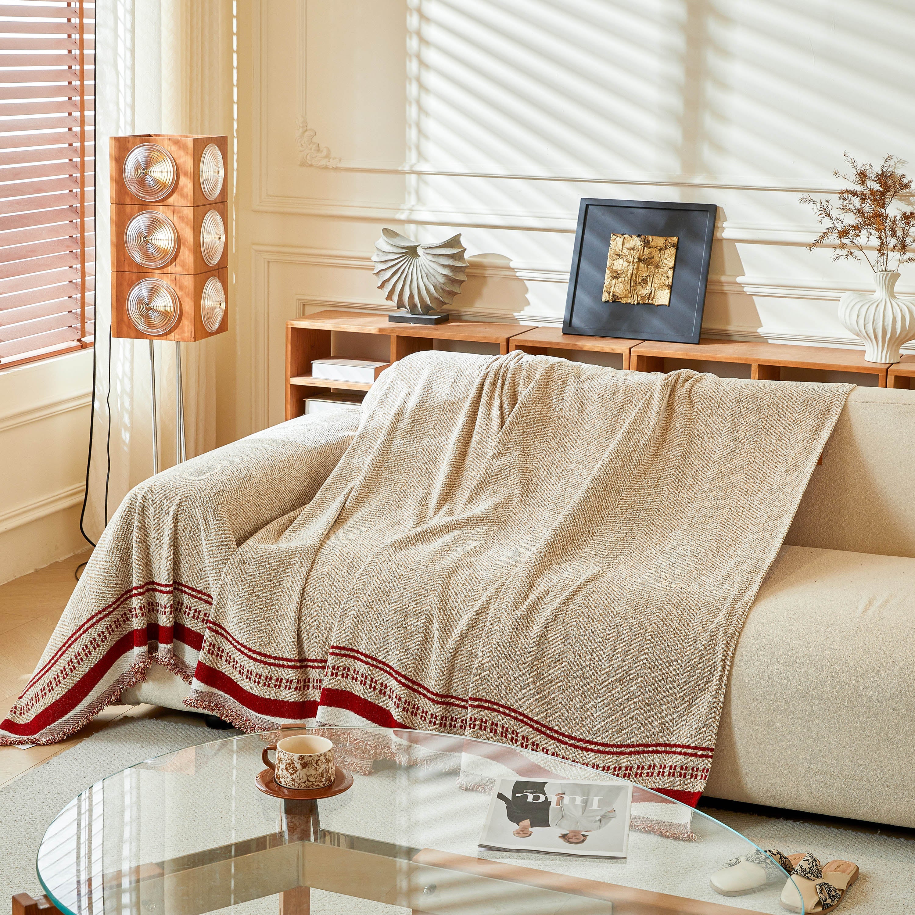 Reversible Herringbone Sofa Cover, 2-in-1 Classic British Throw Blanket for Couch - Image 23