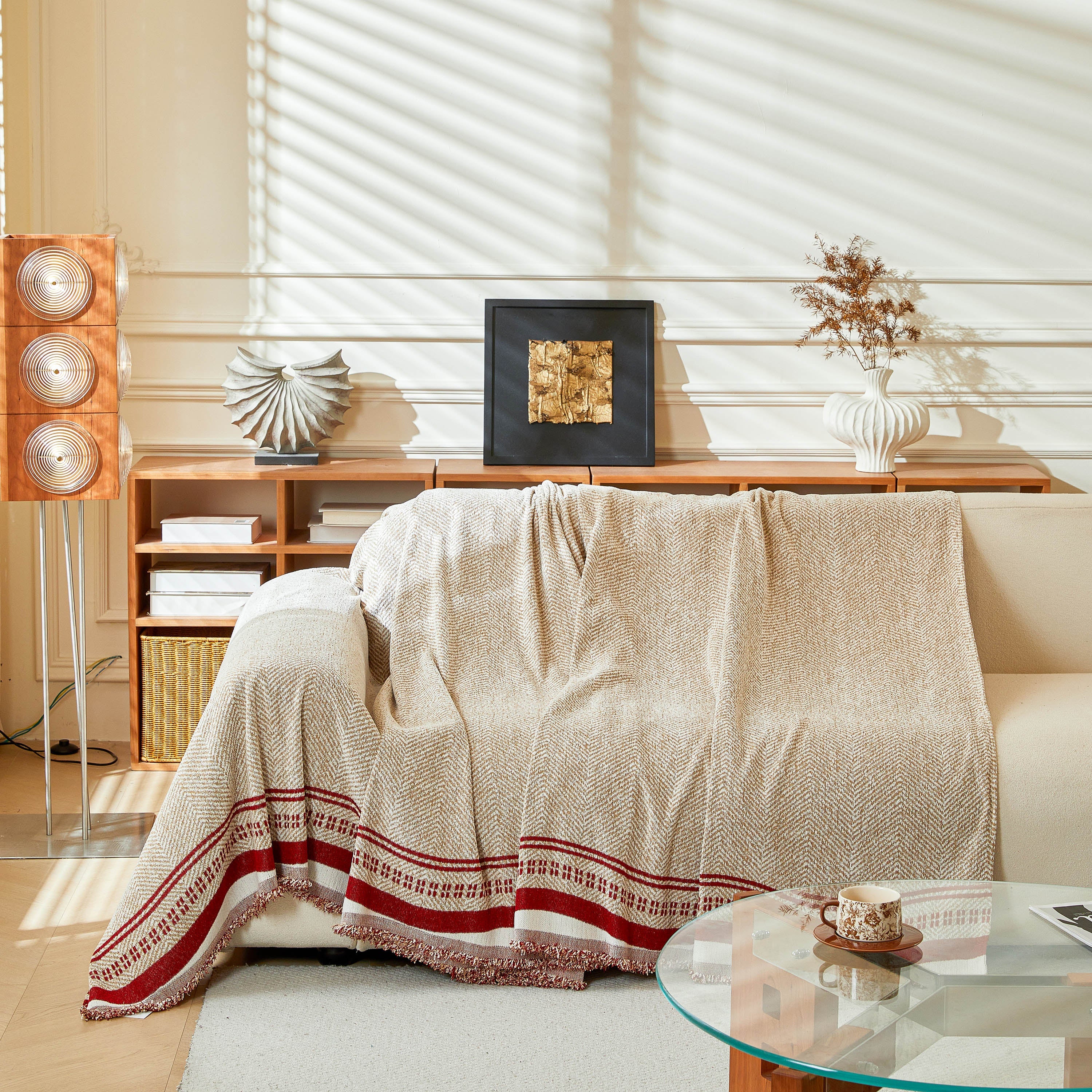 Reversible Herringbone Sofa Cover, 2-in-1 Classic British Throw Blanket for Couch - Image 24