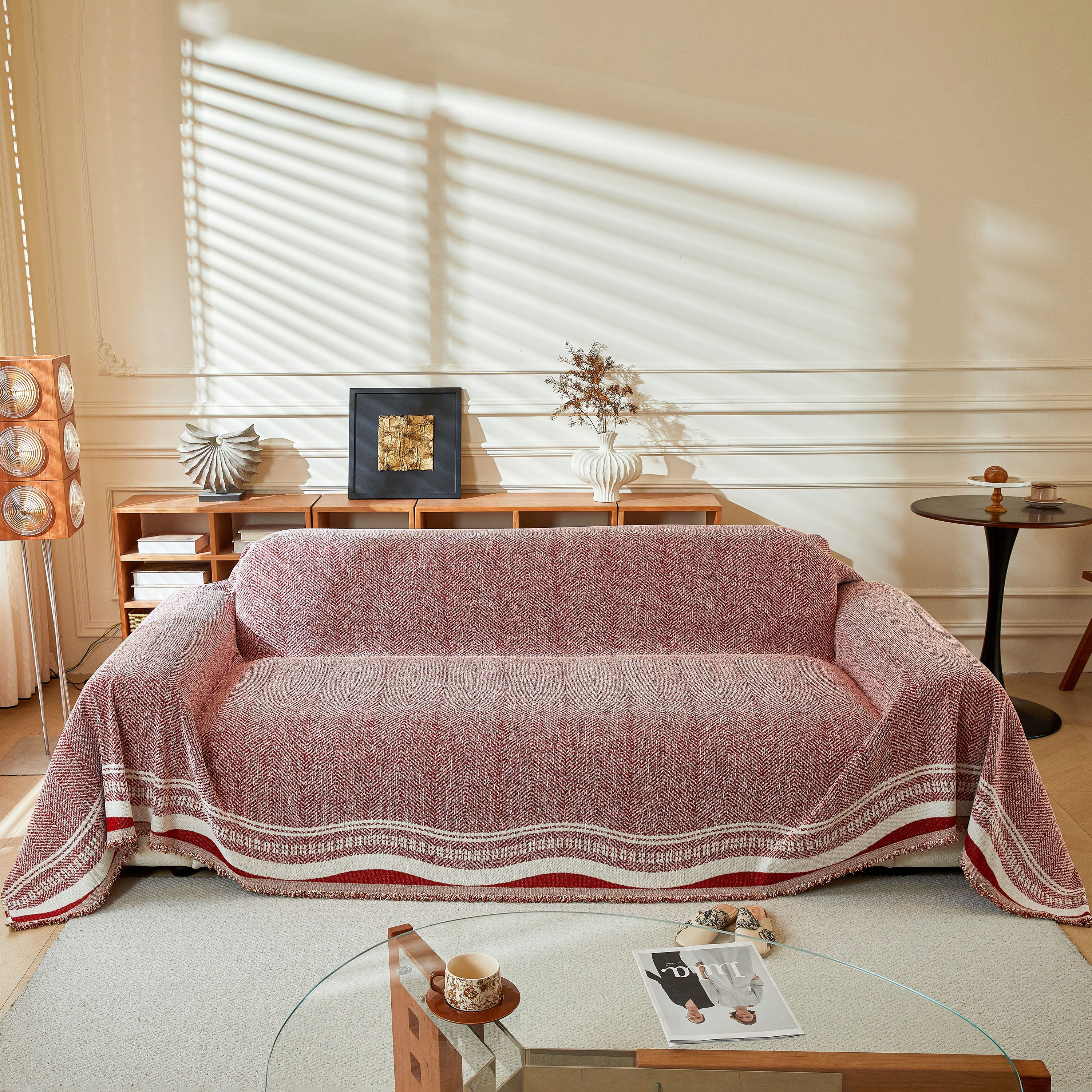 Reversible Herringbone Sofa Cover, 2-in-1 Classic British Throw Blanket for Couch - Image 27