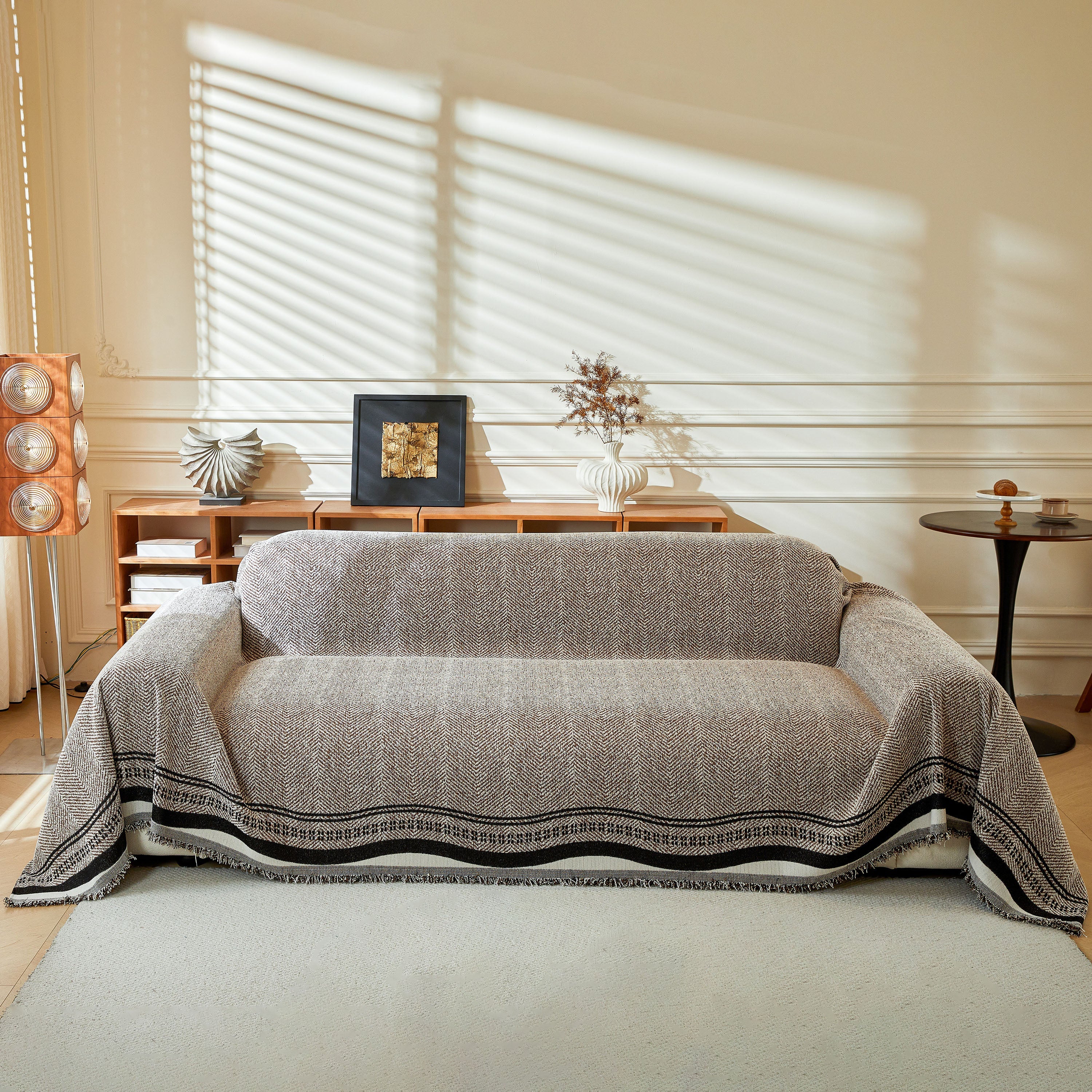 Reversible Herringbone Sofa Cover, 2-in-1 Classic British Throw Blanket for Couch - Image 29