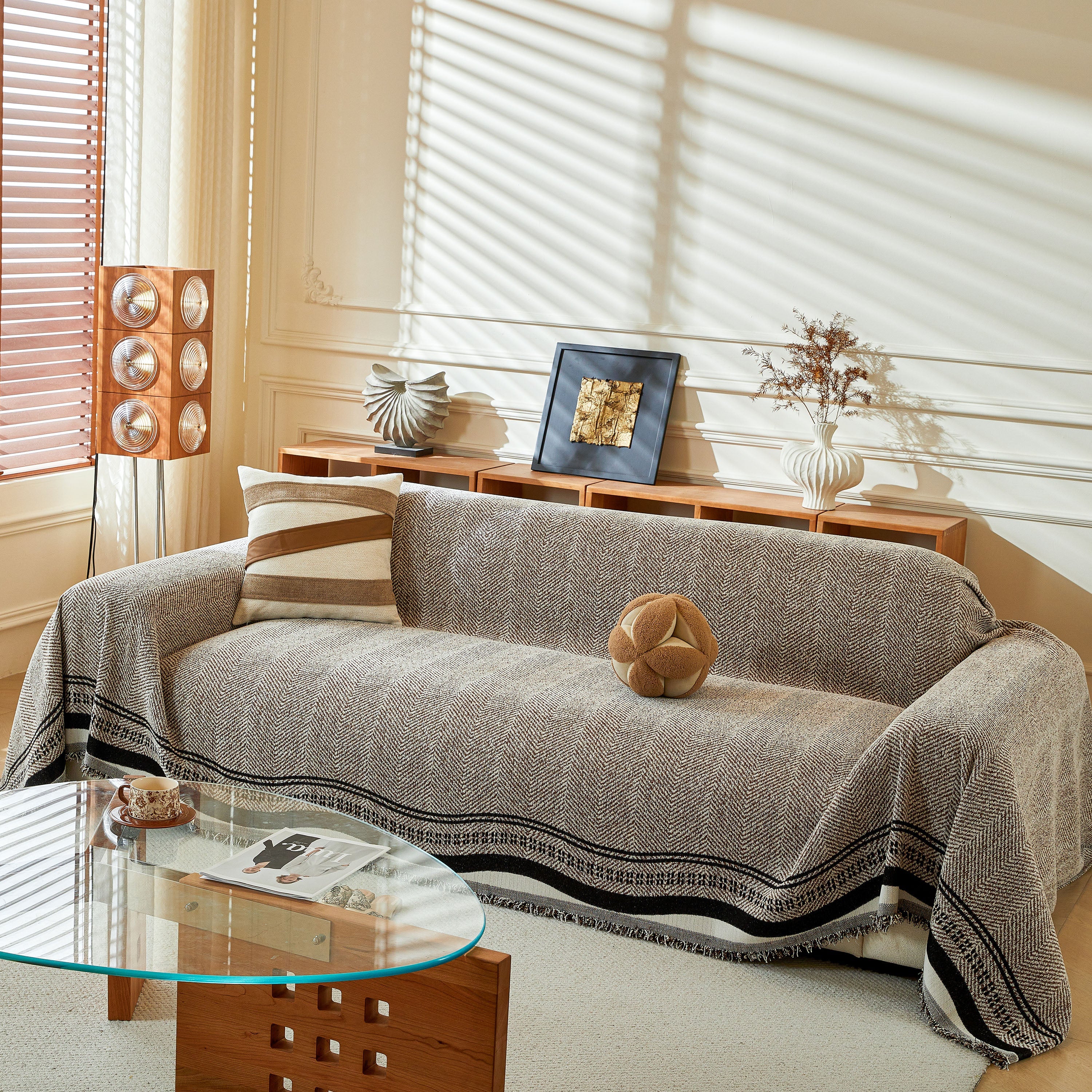 Reversible Herringbone Sofa Cover, 2-in-1 Classic British Throw Blanket for Couch - Image 31