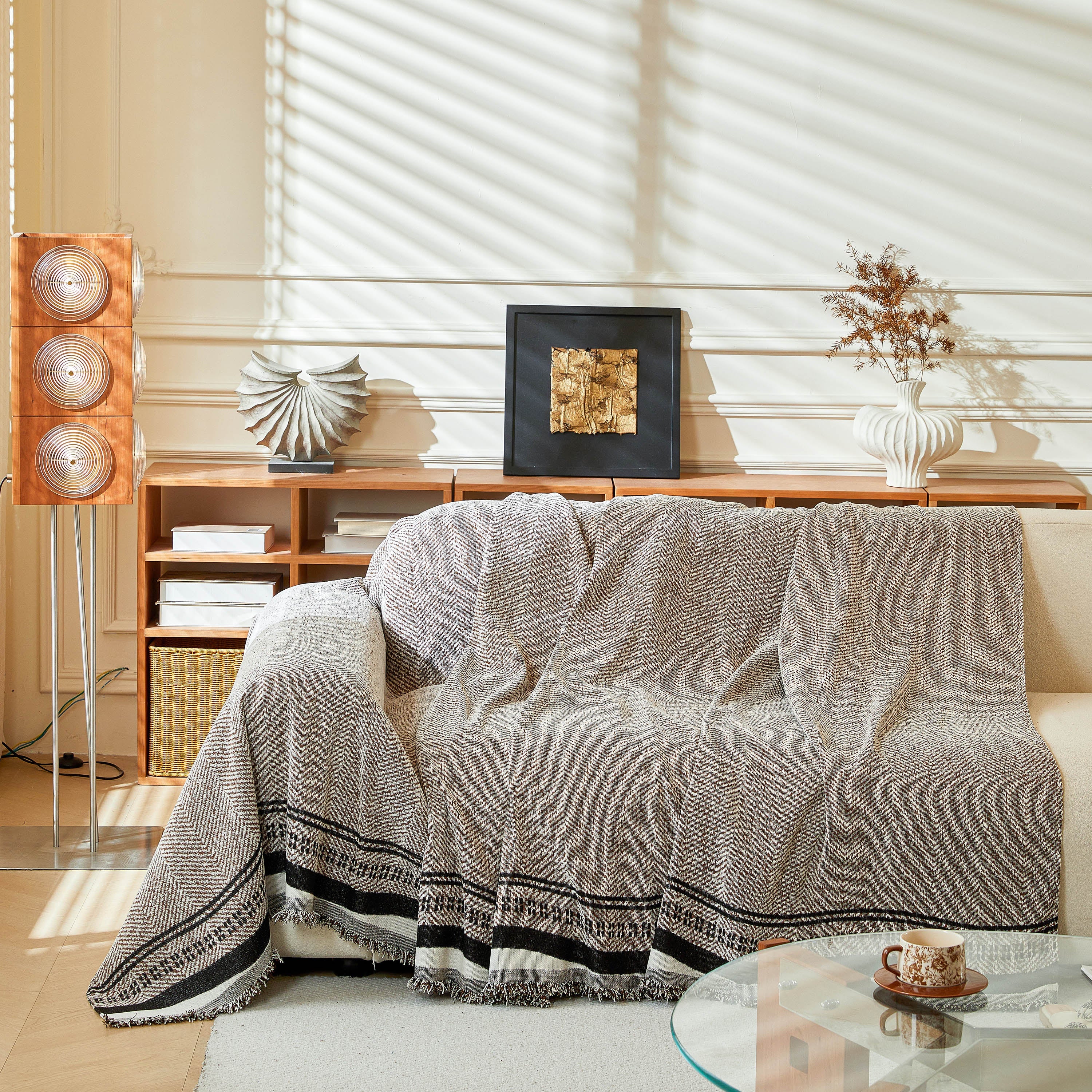 Reversible Herringbone Sofa Cover, 2-in-1 Classic British Throw Blanket for Couch - Image 52