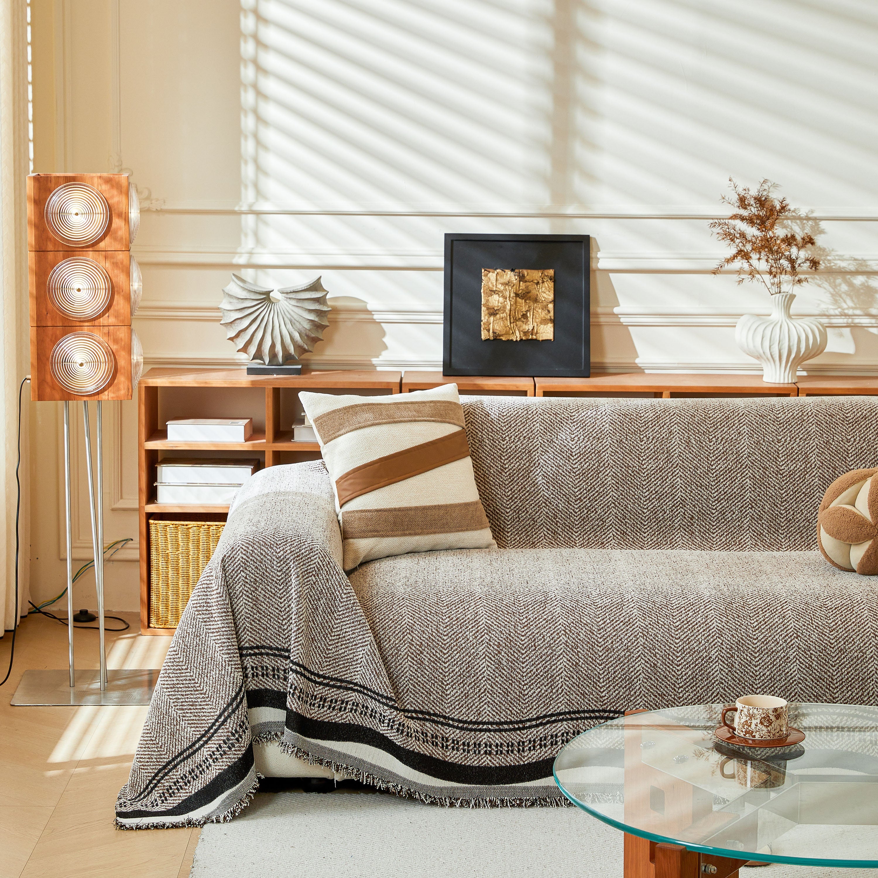 Reversible Herringbone Sofa Cover, 2-in-1 Classic British Throw Blanket for Couch - Image 53