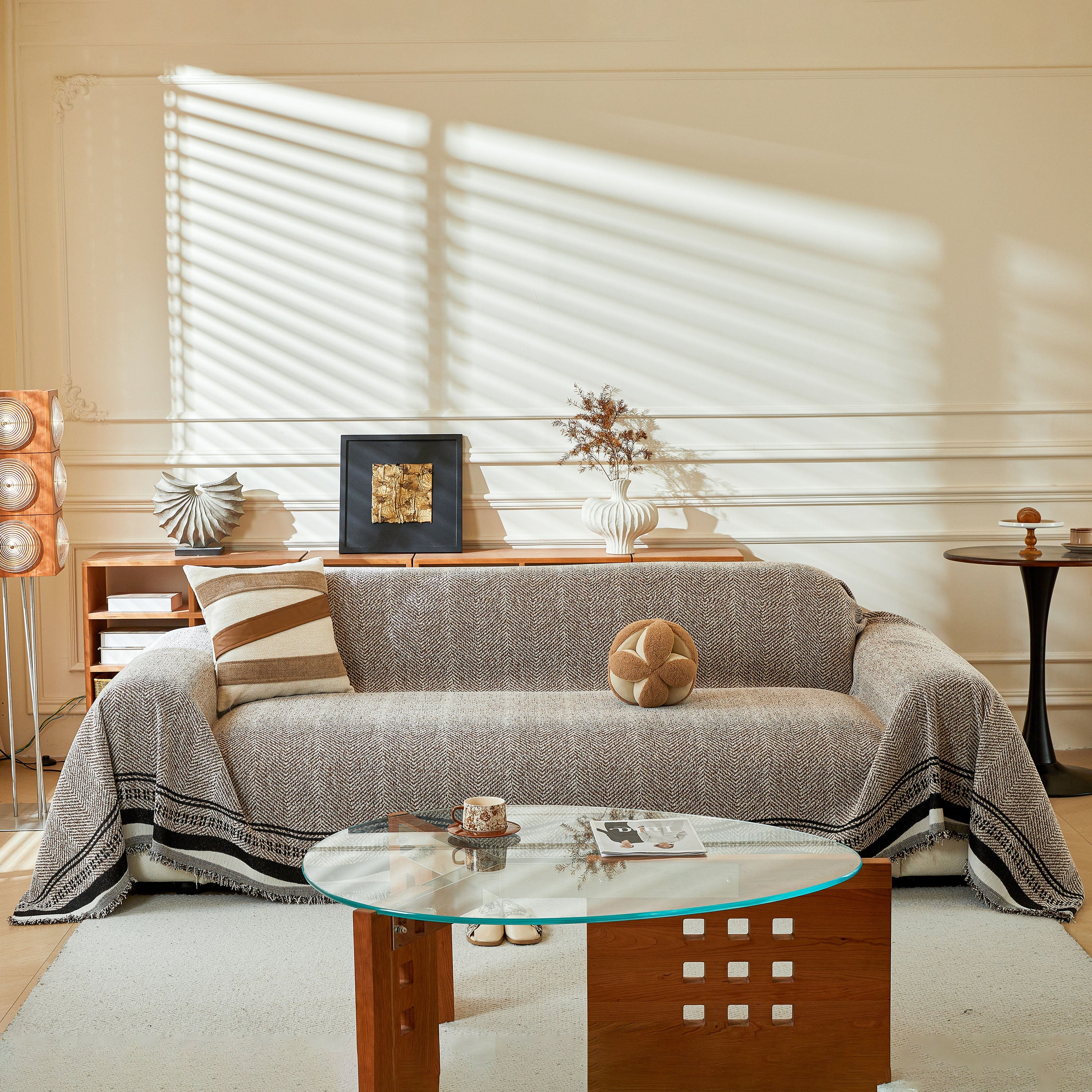 Reversible Herringbone Sofa Cover, 2-in-1 Classic British Throw Blanket for Couch - Image 54