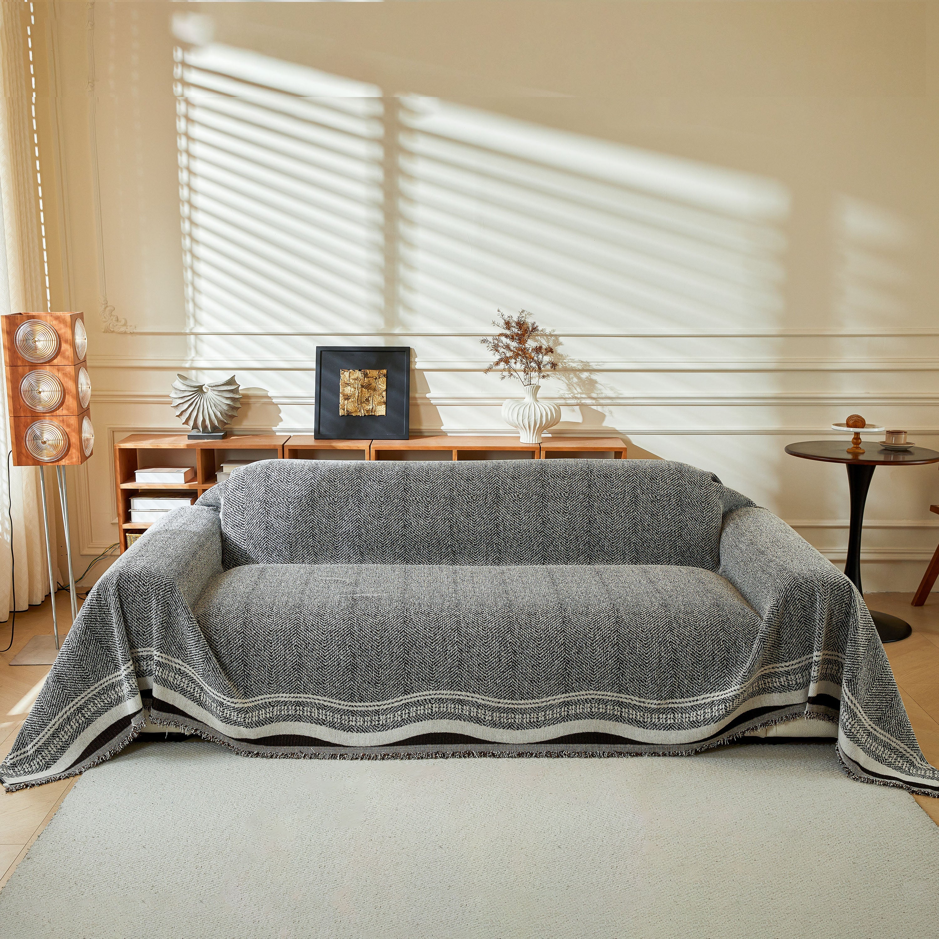 Reversible Herringbone Sofa Cover, 2-in-1 Classic British Throw Blanket for Couch - Image 56