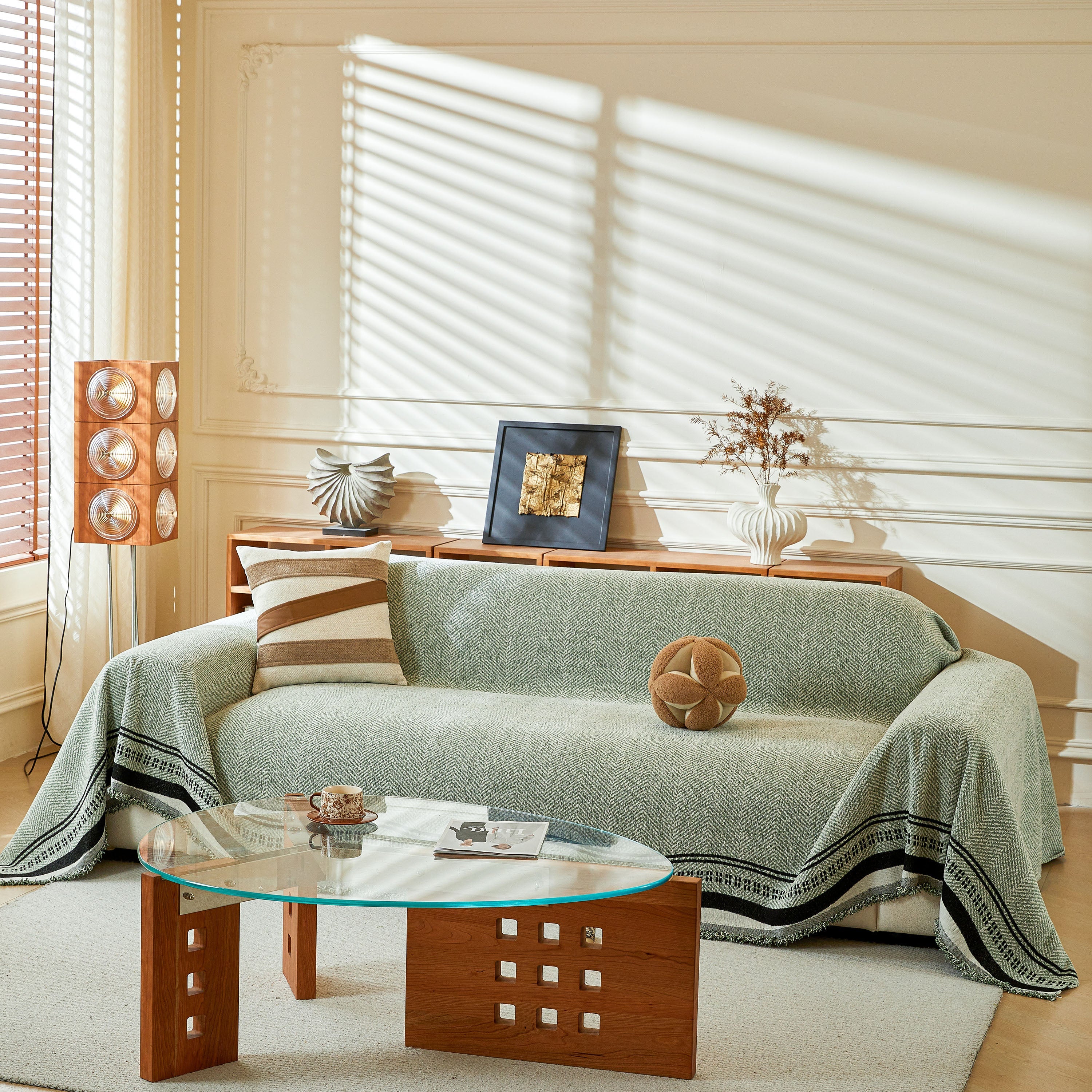 Reversible Herringbone Sofa Cover, 2-in-1 Classic British Throw Blanket for Couch - Image 58