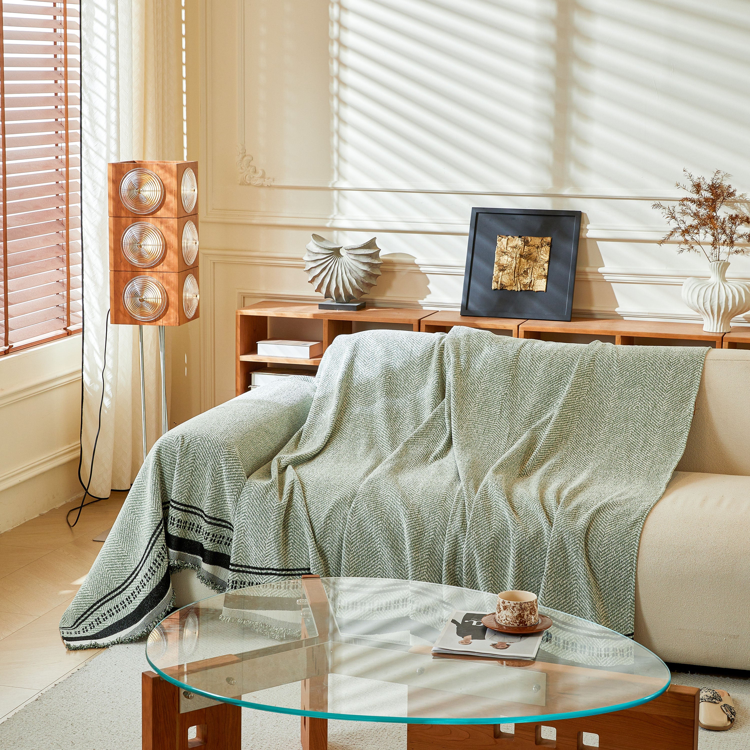 Reversible Herringbone Sofa Cover, 2-in-1 Classic British Throw Blanket for Couch - Image 79