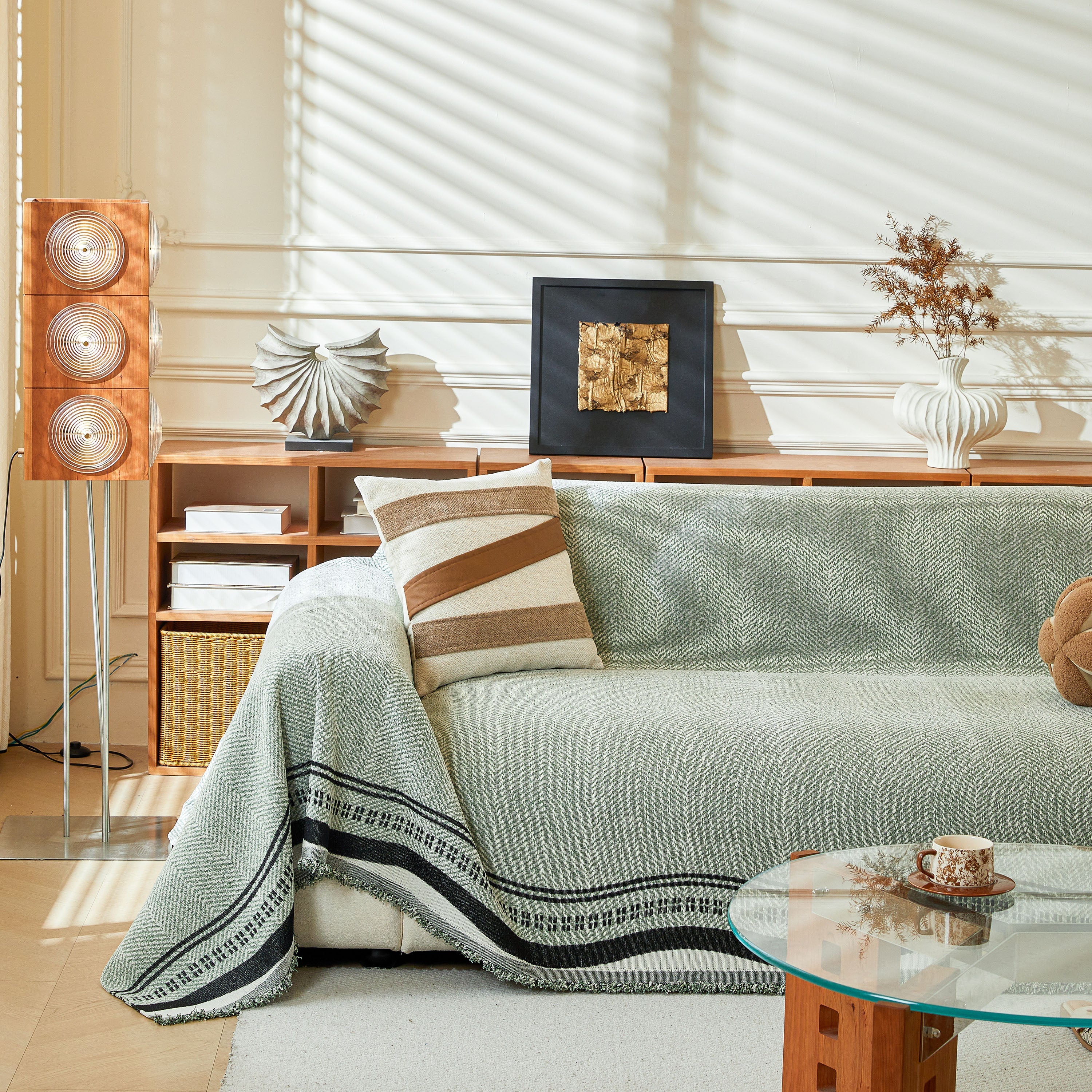 Reversible Herringbone Sofa Cover, 2-in-1 Classic British Throw Blanket for Couch - Image 81