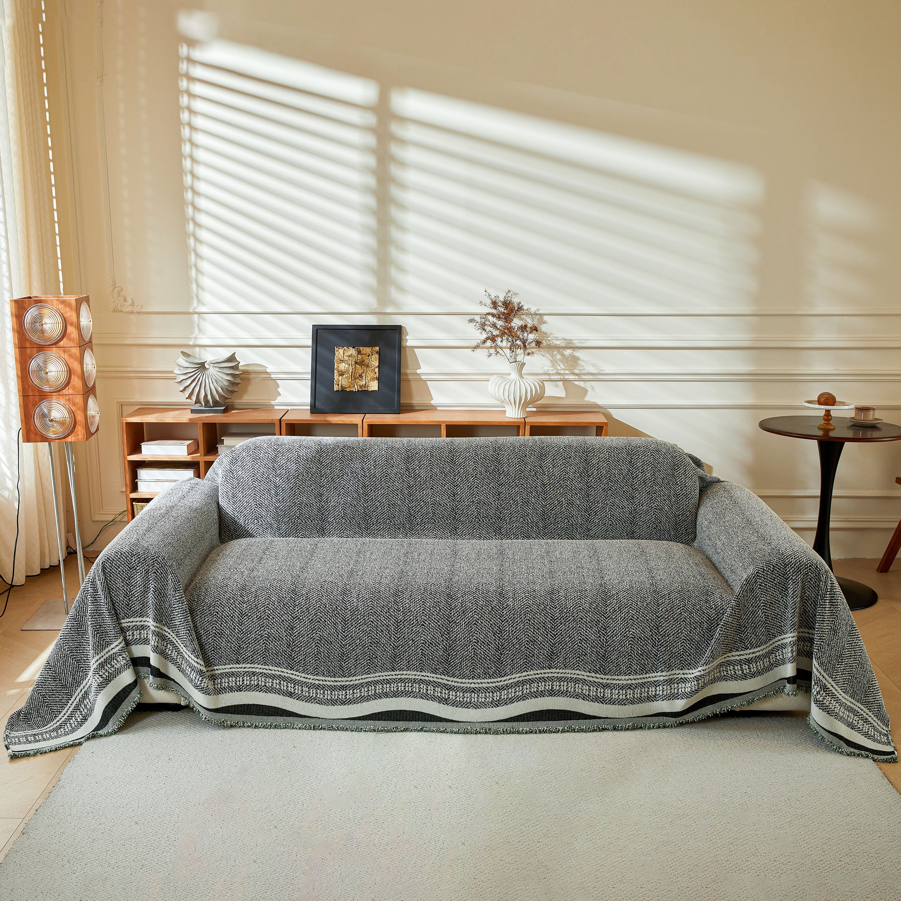 Reversible Herringbone Sofa Cover, 2-in-1 Classic British Throw Blanket for Couch - Image 84