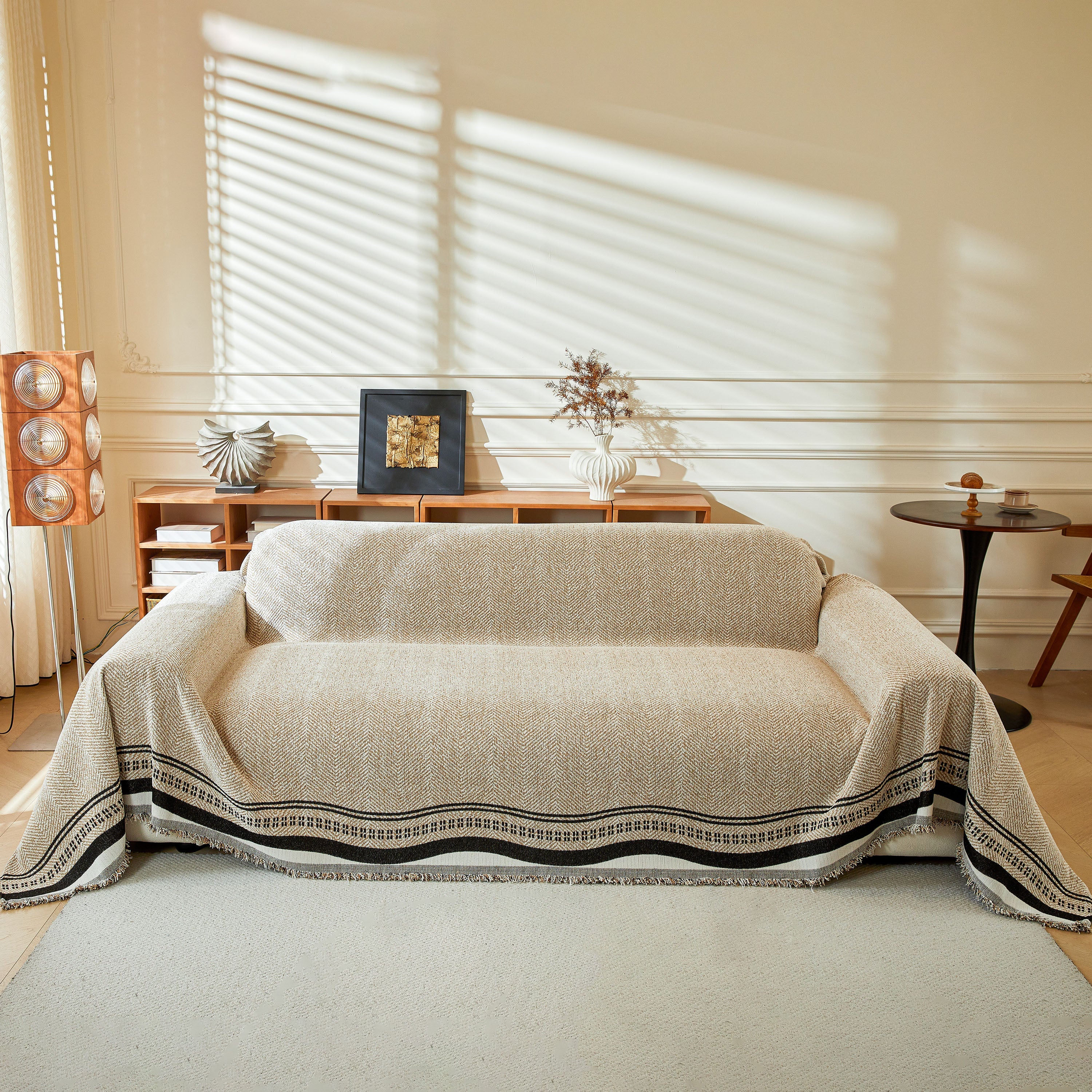 Reversible Herringbone Sofa Cover, 2-in-1 Classic British Throw Blanket for Couch - Image 85