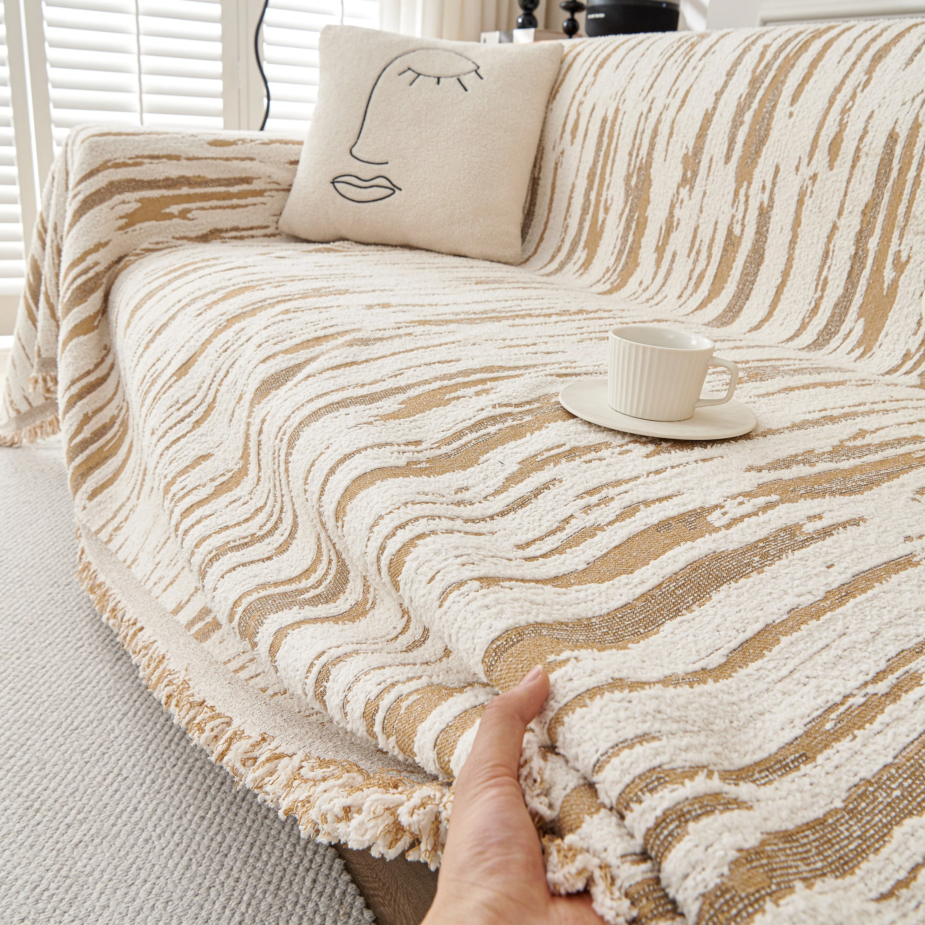 Reversible Sofa Throw Blanket, Couch Cover Sofa Slipcover for Most Shape Sofas - Image 12