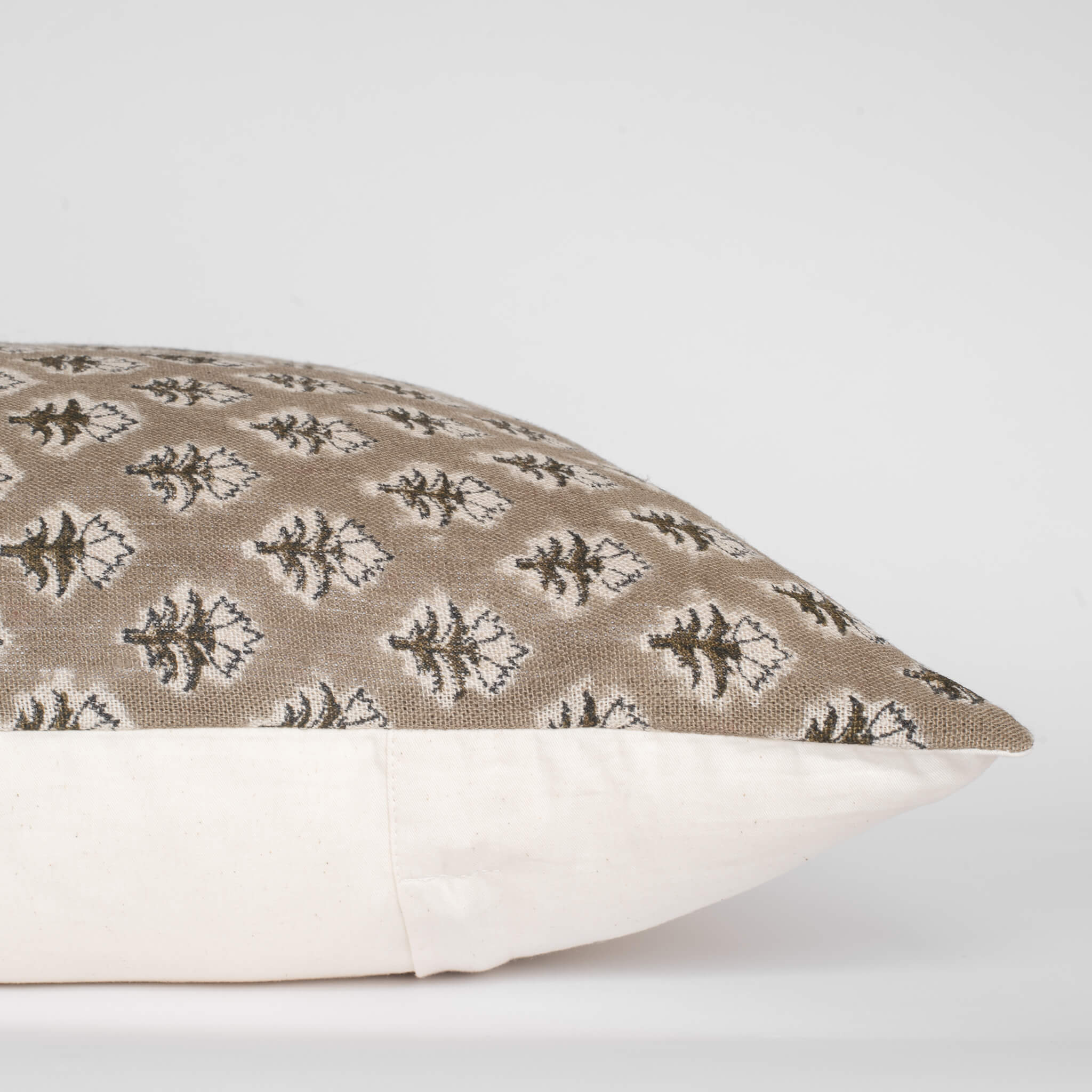 Rhea Floral Block Printed Pillow Cover | Mustard - Image 5
