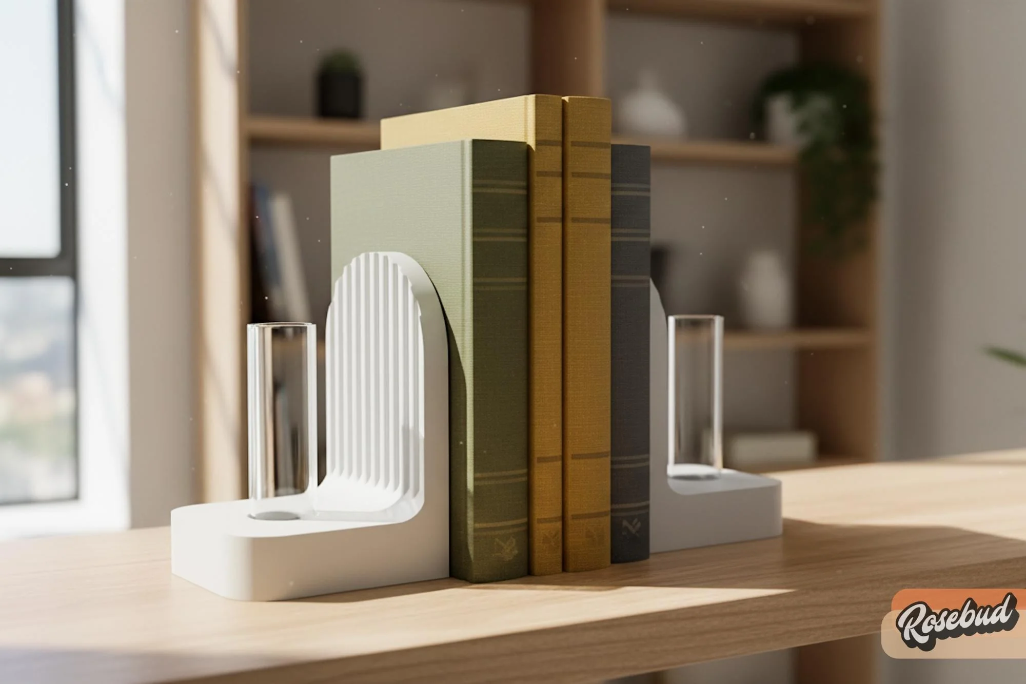 Ribbed Modern Bookend, Book Lover Gift, Bookshelf Decor, Book Club Gifts, Bookish Library Decor, Bookworm, Reading Challenge, Book Nook - Image 11