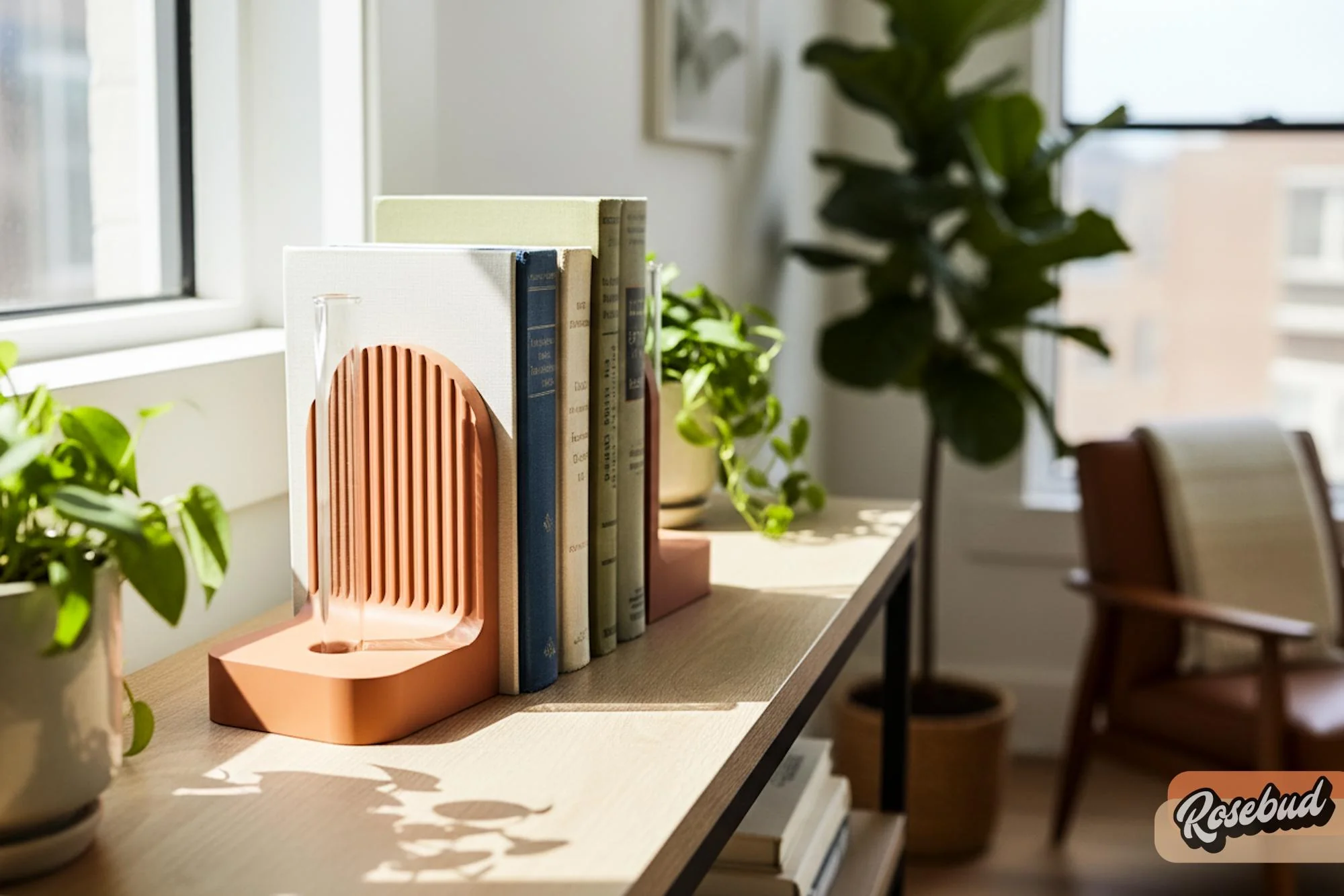 Ribbed Modern Bookend, Book Lover Gift, Bookshelf Decor, Book Club Gifts, Bookish Library Decor, Bookworm, Reading Challenge, Book Nook - Image 9