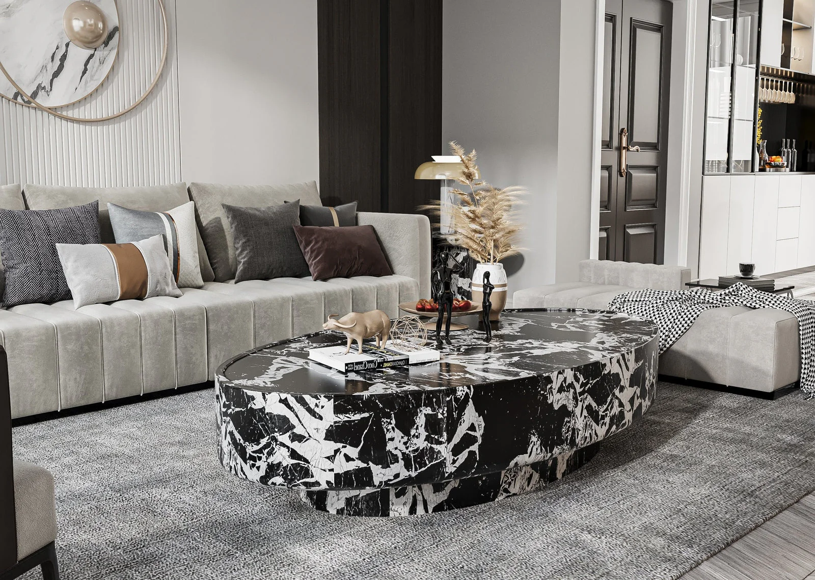 Romolo Oval Coffee Table - Image 9