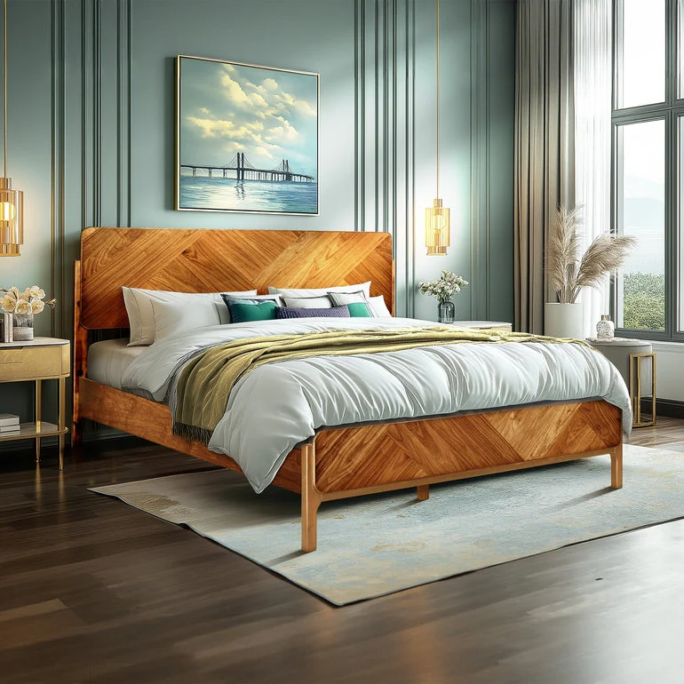 Rorns Bifrost Platform Bed Frame With Headboard for Modern Bedrooms - Image 2
