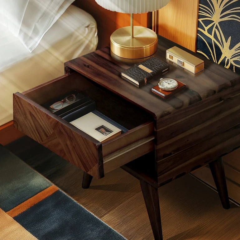 Rorns Laden Nightstand with Drawer - Stylish and Functional Bedroom Storage - Image 13