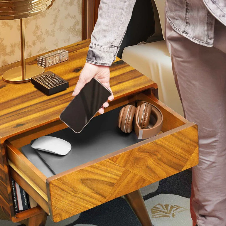 Rorns Laden Nightstand with Drawer - Stylish and Functional Bedroom Storage - Image 2
