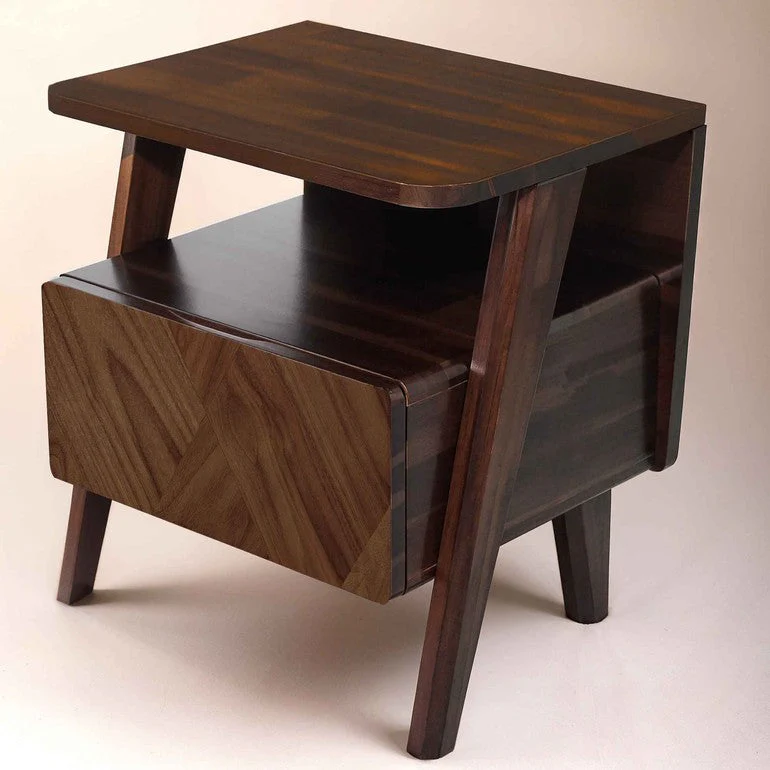 Rorns Rum Nightstand with Drawer for Stylish Bedroom Storage - Image 9