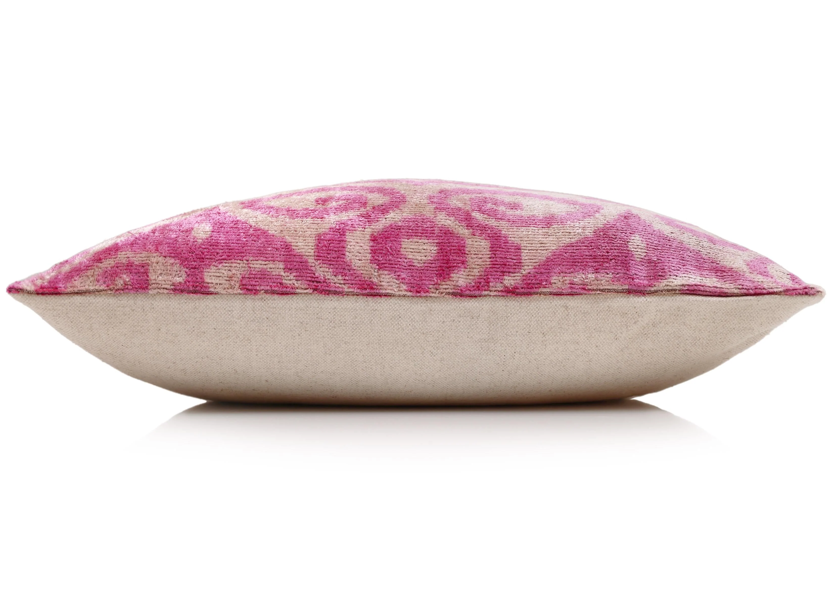 Rose Silk Velvet Pillow 16x24 Handmade Luxury Lumbar Cushion - Image 4