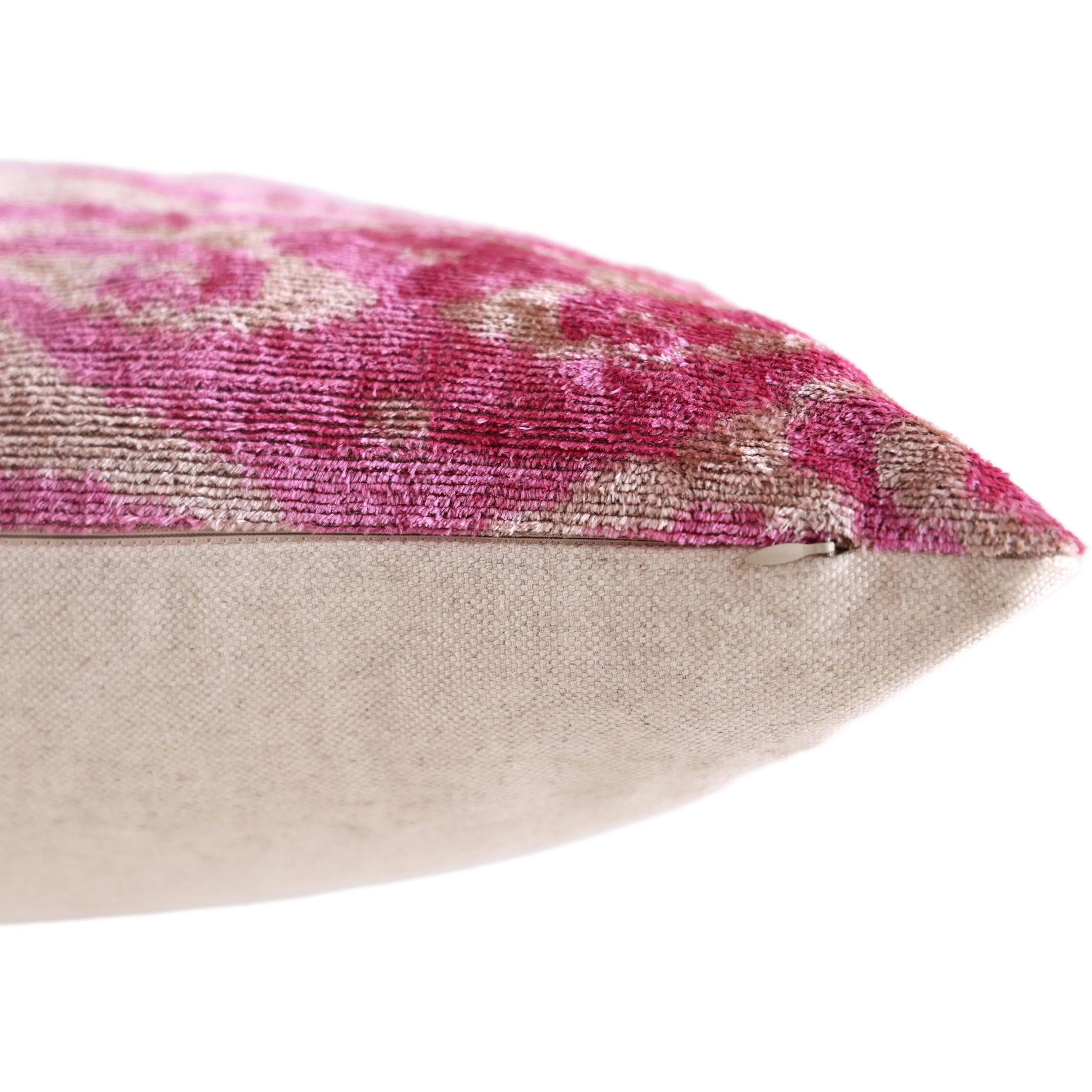 Rose Silk Velvet Pillow 16x24 Handmade Luxury Lumbar Cushion - Image 6