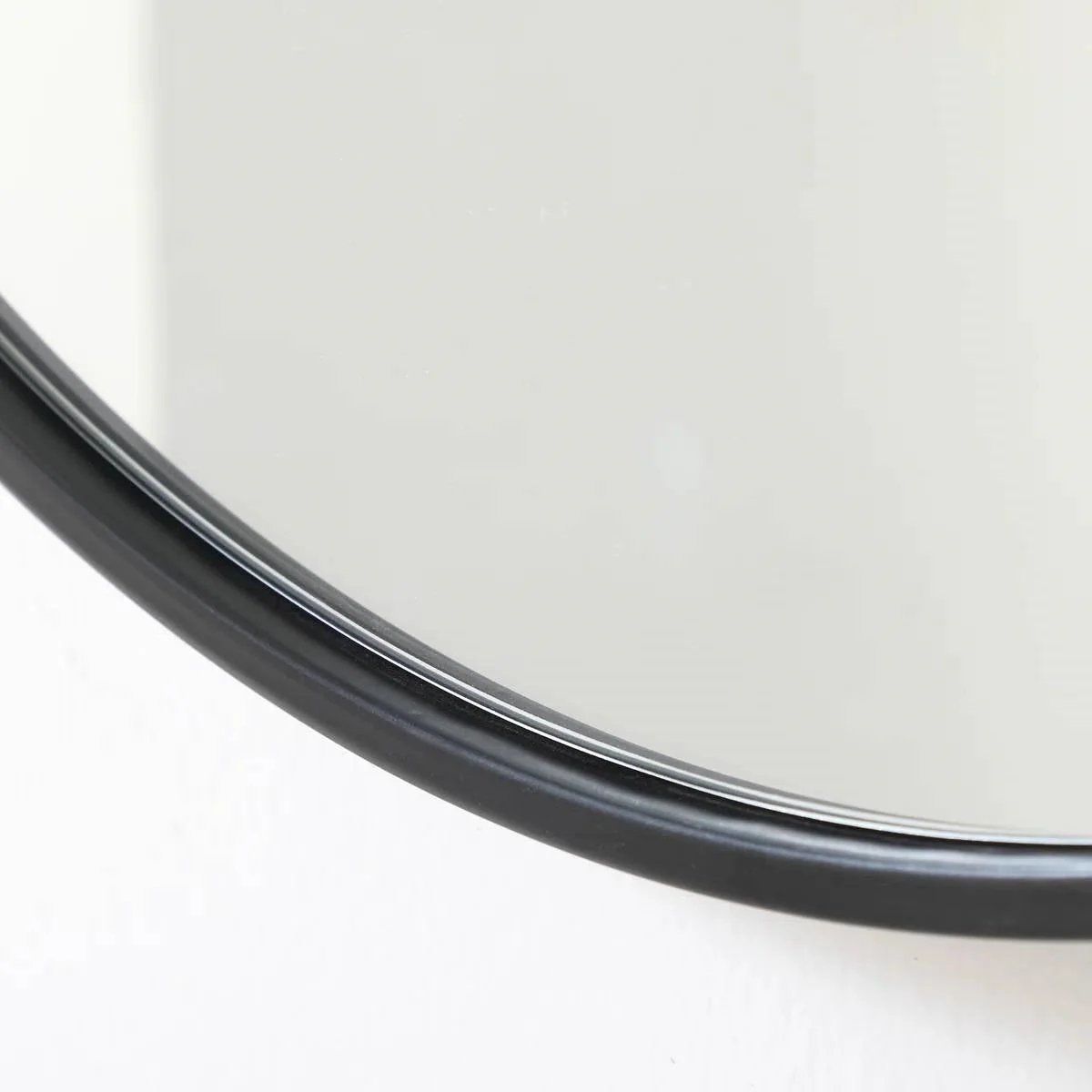Round 42-inch Wall Mirror in Black - Living Room Bedroom Accent Bathroom Mirror - Image 2
