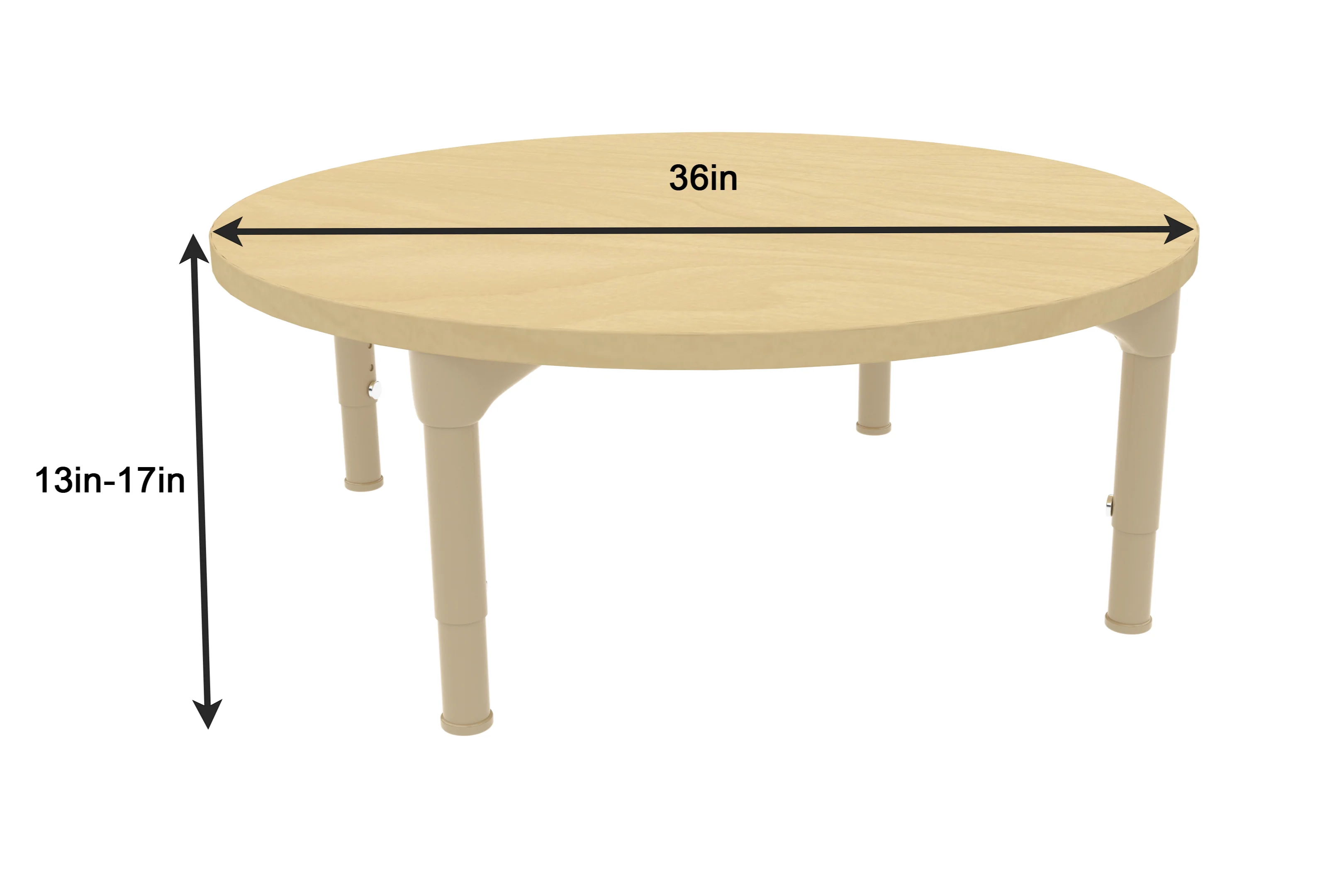 Round Adjustable Kids Table – 36" Diameter, 13" to 17" Height | Toddler & Preschool Activity Table for Classrooms & Daycares - Image 10