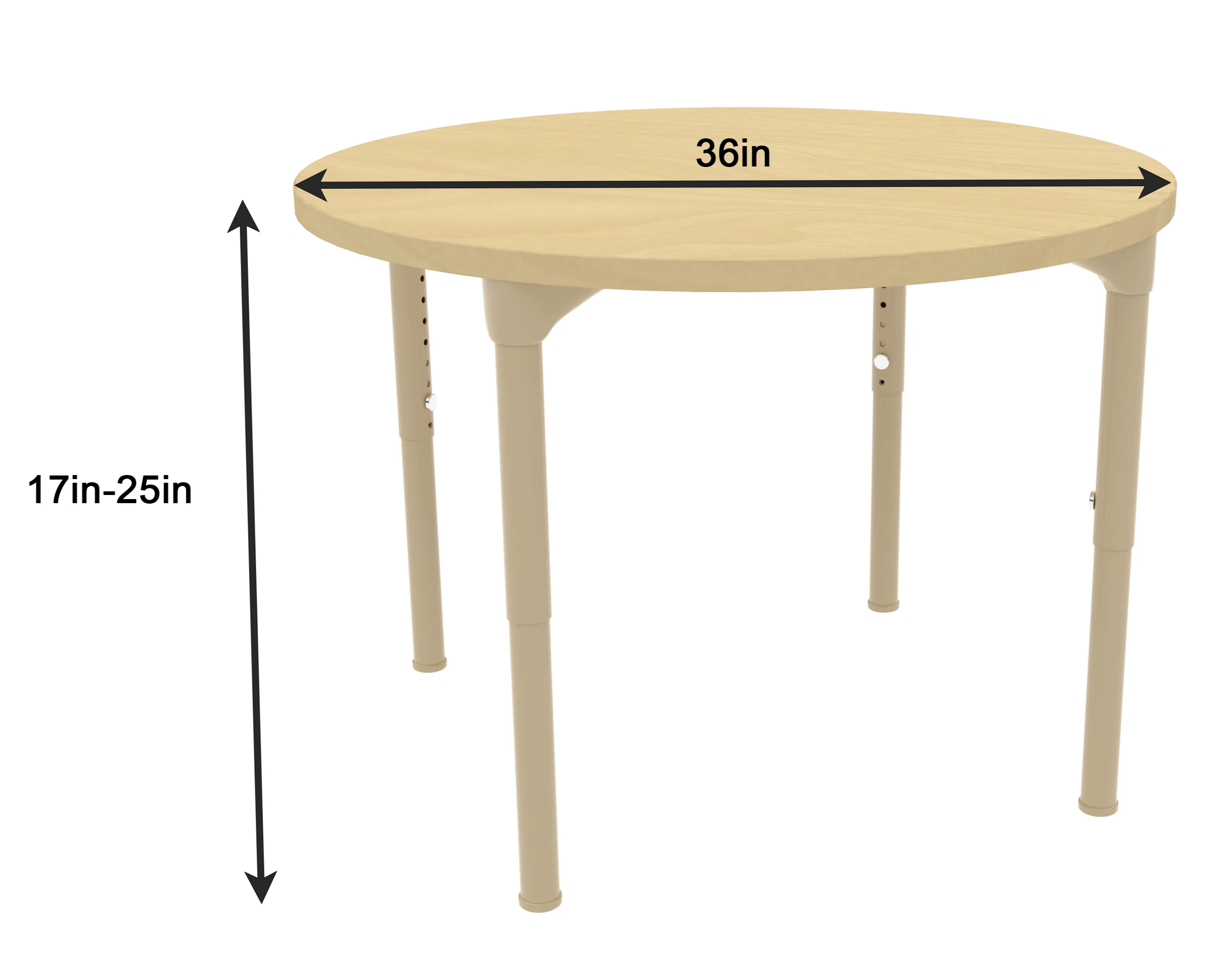 Round Adjustable Kids Table – 36" Diameter, 17" to 25" Height | Classroom, Montessori & Daycare Activity Table - Image 8