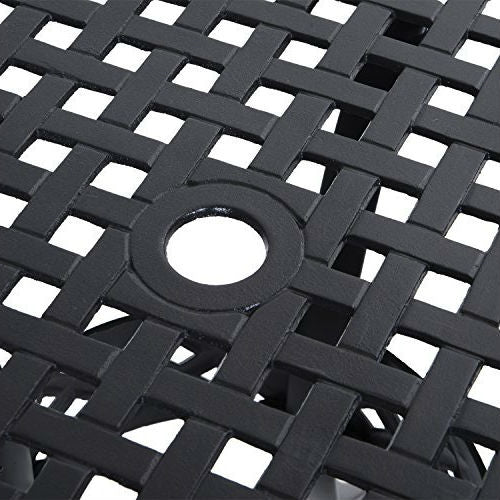 Round Metal 36-inch Outdoor Patio Table in Black Cast Aluminum - Image 3