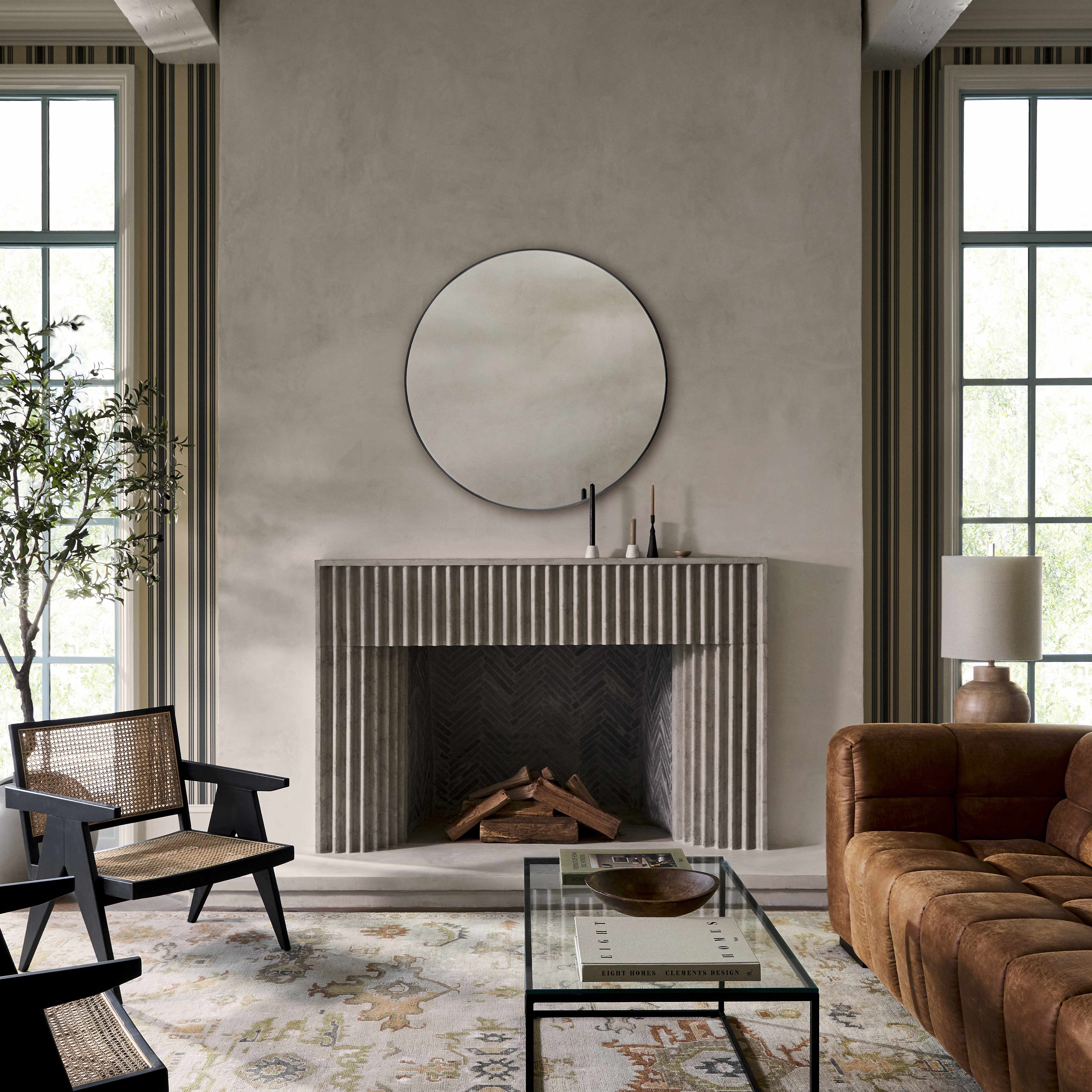 Round Mirror with Black Aluminum Frame - Image 3